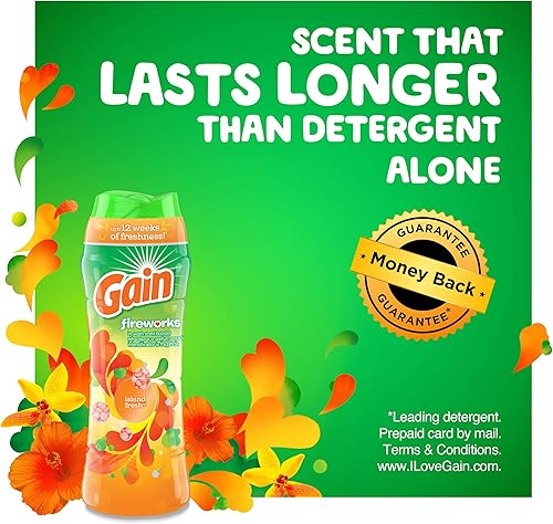 Miniatura 4 de GAIN Gain Fireworks in-Wash - Cuentas potenciadoras de aroma para fuegos artificiales Island Fresh 201 onzas paquete de uno