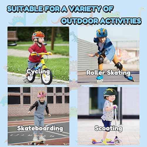 Miniatura 5 de Casco de bicicleta para niños y niñas de 3, 4, 5, 6 años, con dinosaurio 3D, ligero, certificado de seguridad, para niños pequeños, ciclismo,