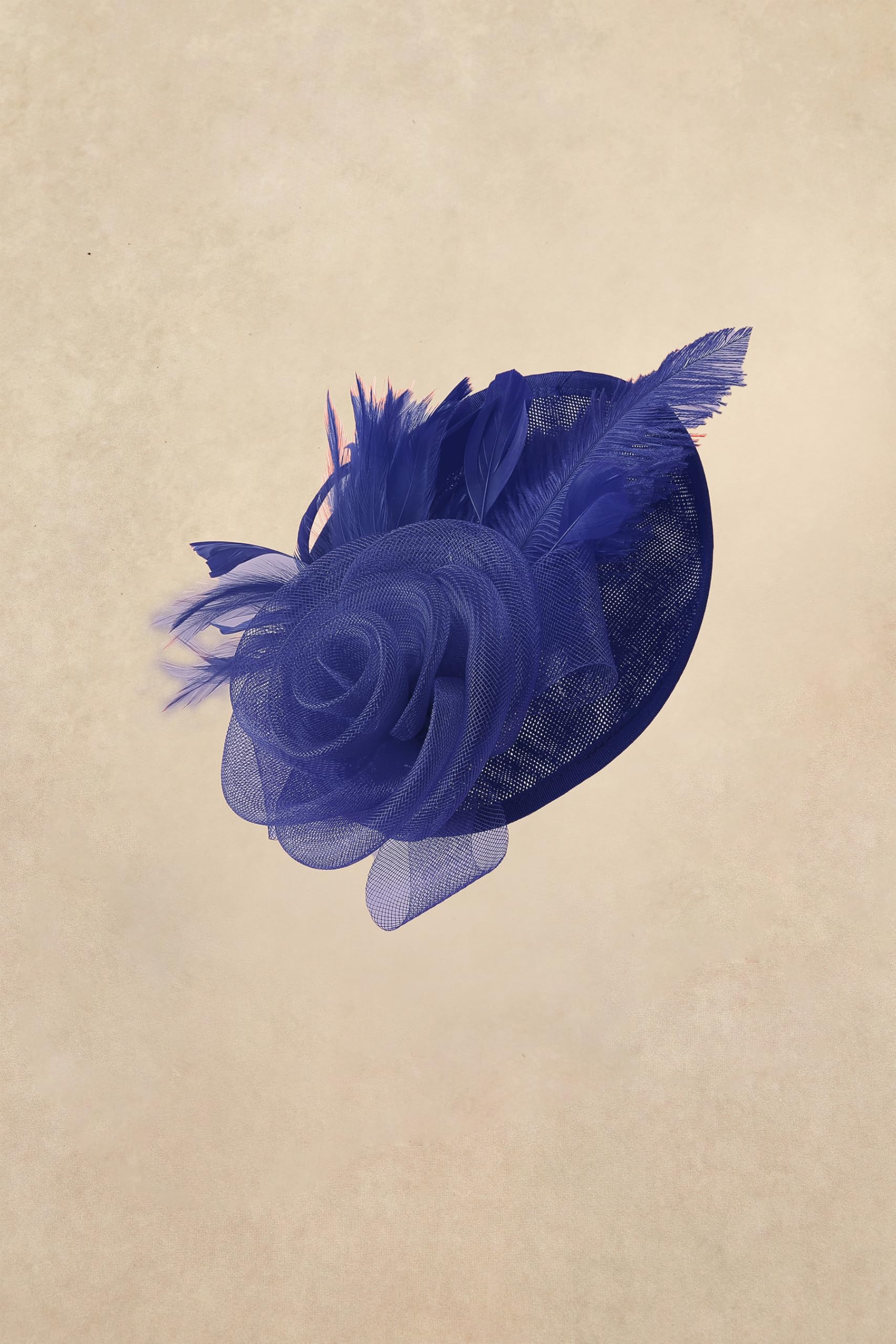 BABEYOND Tocado de mujer con plumas y flores de malla, elegante gorro con clip para el pelo para bodas, día de carrera de damas, fiesta de cóctel