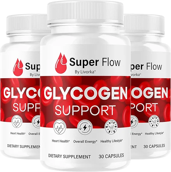 (3 Pack) Super Flow Glycogen - SuperFlow Glycogen Support Capsules, Super Flow, Glycogen Support Super Flow, Official SupperFlow Glycogen Support, Super Flow Glyco Optimizer, 90 Capsules for 3 Months
