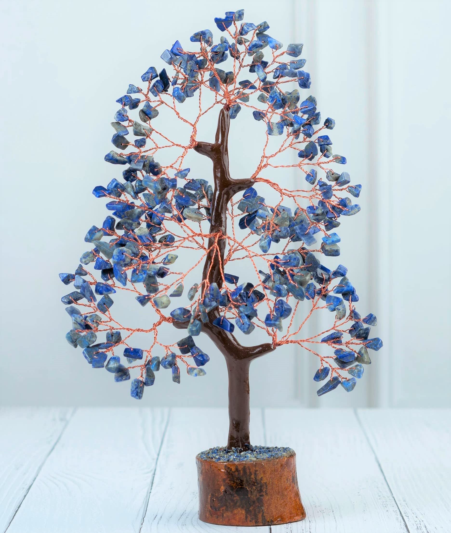 Crocon Lapis Lazuli Chakra Tree of Life, Feng Shui Money Bonsai, Gemstone Tree for Positive Energy Home Decoration Figurine - Image 2