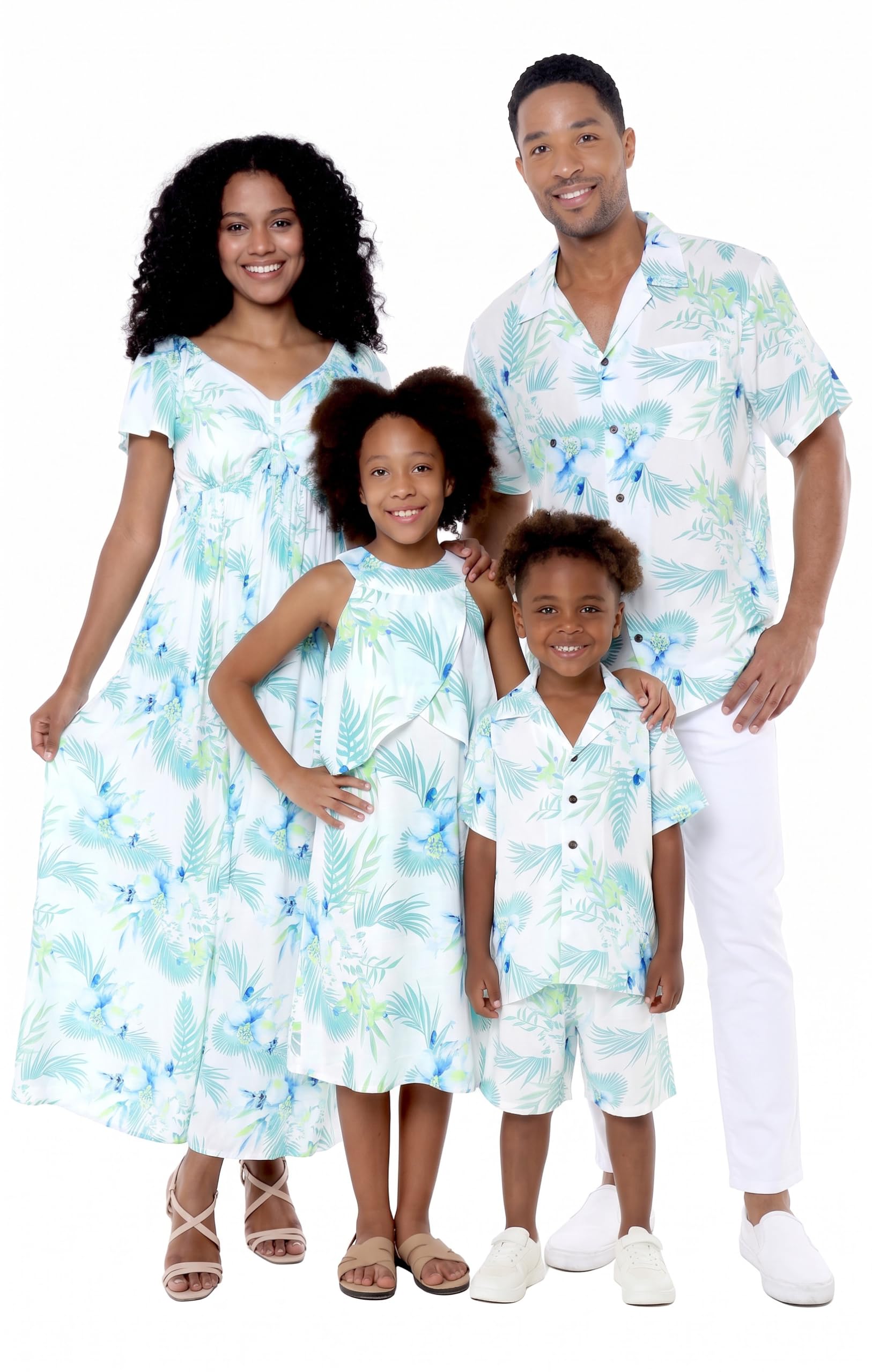 Hawaii Hangover Family Matching Hawaiian Clothes, Orchid Breeze White