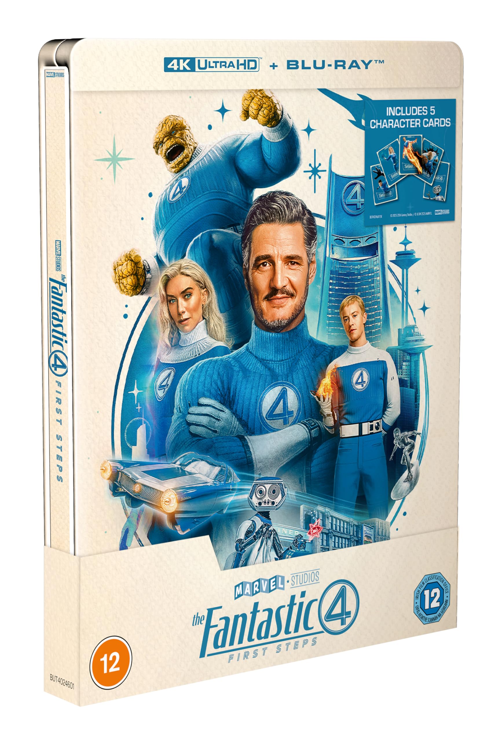 Marvel Studios' The Fantastic Four: First Steps 4K Ultra HD/BD SteelBook (with 5 x Collectible Character Artcards) [Region Free]
