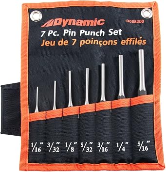 Dynamic Tools D058200 Pin Punch Set (7 Piece), 1/16 to 5/16