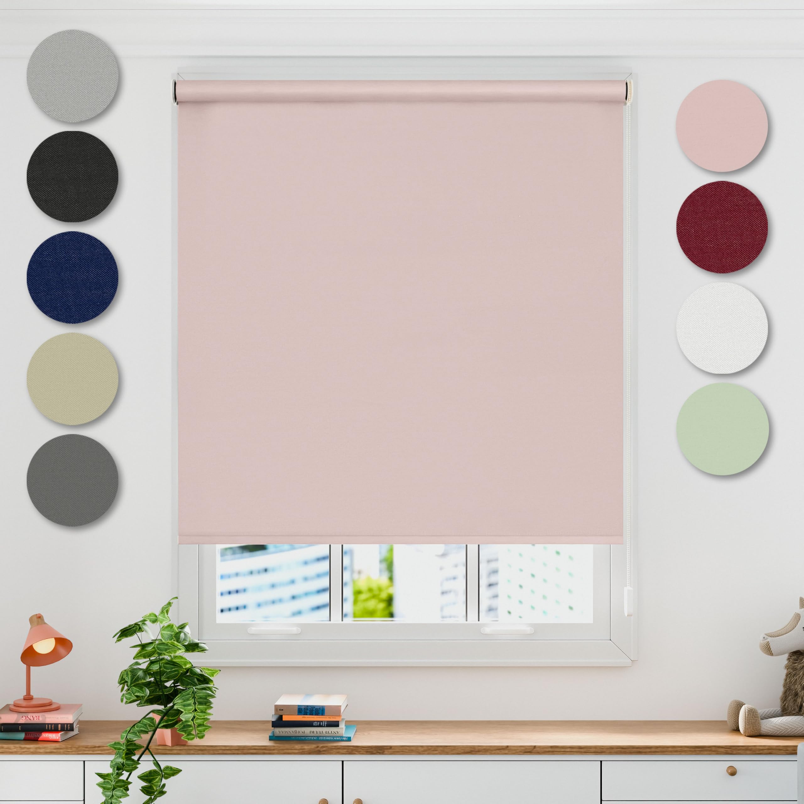 Emma Barclay Blackout Roller Blind Thermal Pink 120Cm