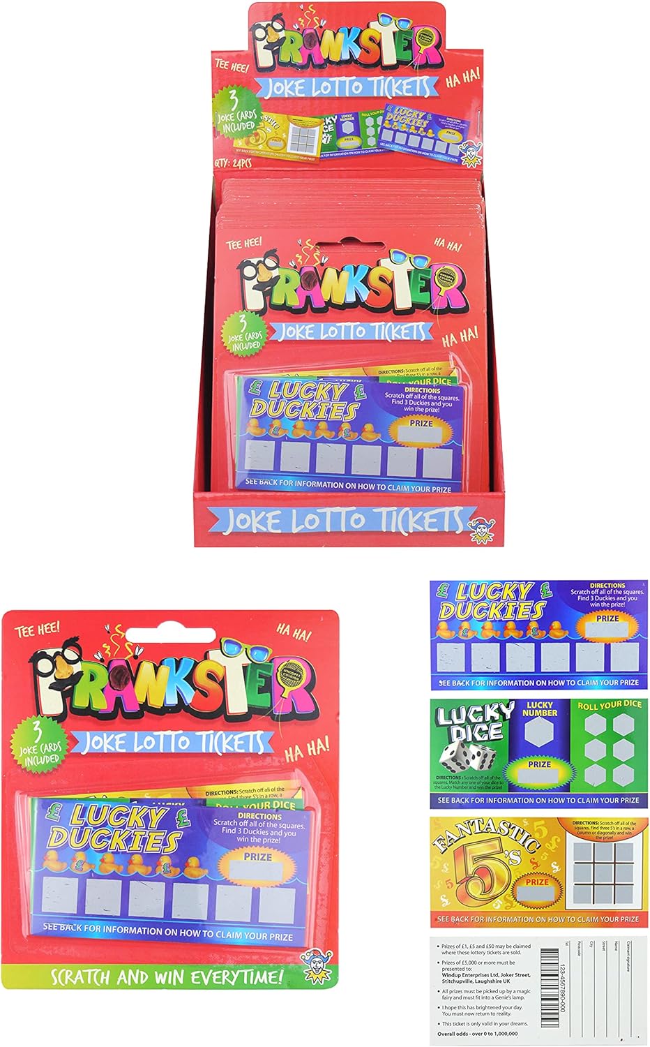 Henbrandt Fake Joke Lotto Scratch Card Tickets 3x Fake Lottery Scratch