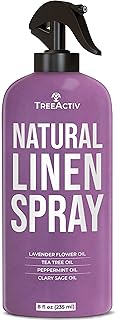 TreeActiv Natural Linen Spray, 8 fl oz, Lavender Spray for Sleep, Linen Spray for Beddings, Pillows, and Sheets, Lavender Bed Spray with Lavender and Tea Tree, Pillow Mist Freshener, 2000+ Sprays