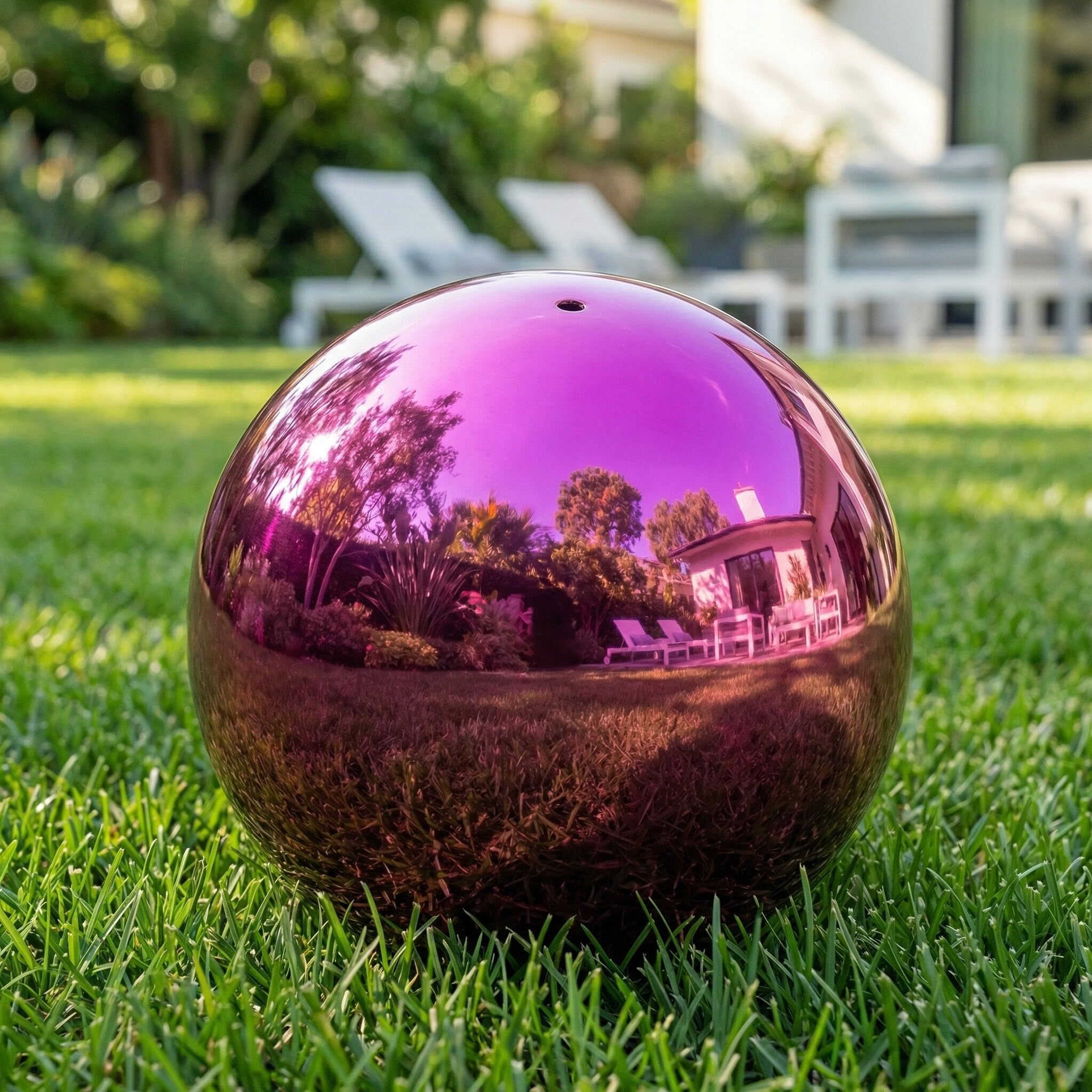 YARNOW 2 Pezzi Sfera Riflettente da Giardino in Acciaio Inossidabile Stabile e Contemporanea per Decorazione Esterna di Casa e Cortile