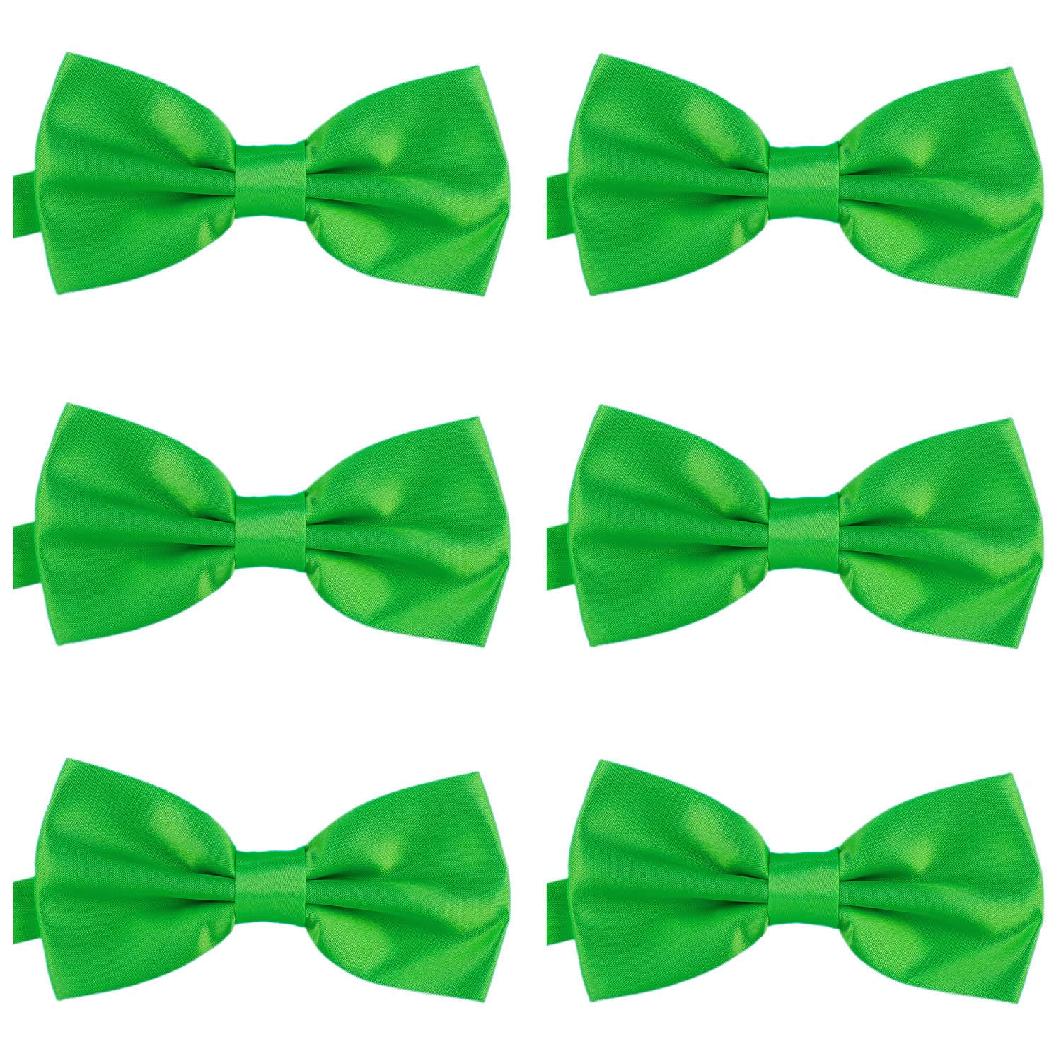 DonDon Set of 6 Men’s bow tie 4.72 x 2.36-12 x 6 cm already tied and completely adjustable Green