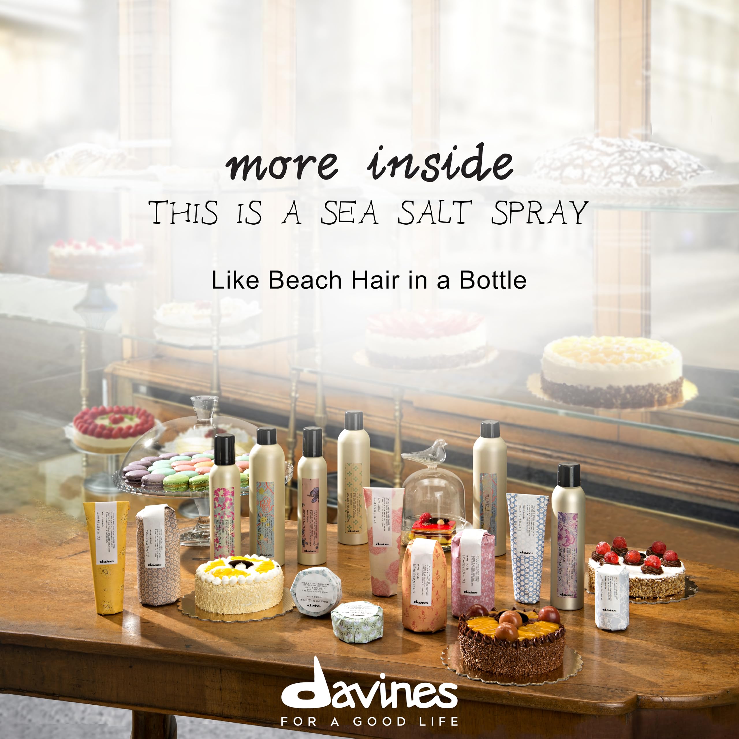 Davines This Is A Sea Salt Spray, Light Hold Beachy Waves & Texture - Adds Gritty Texture & Volume for Tousled Looks - Matte Finish, 8.45 Fl Oz