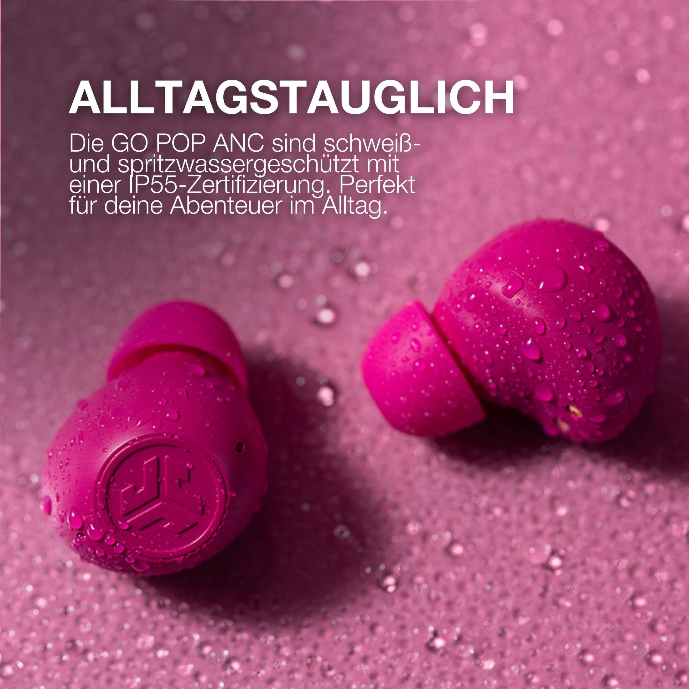 JLab Go Pop ANC In Ear Kopfhörer - Bluetooth, Fuchsia