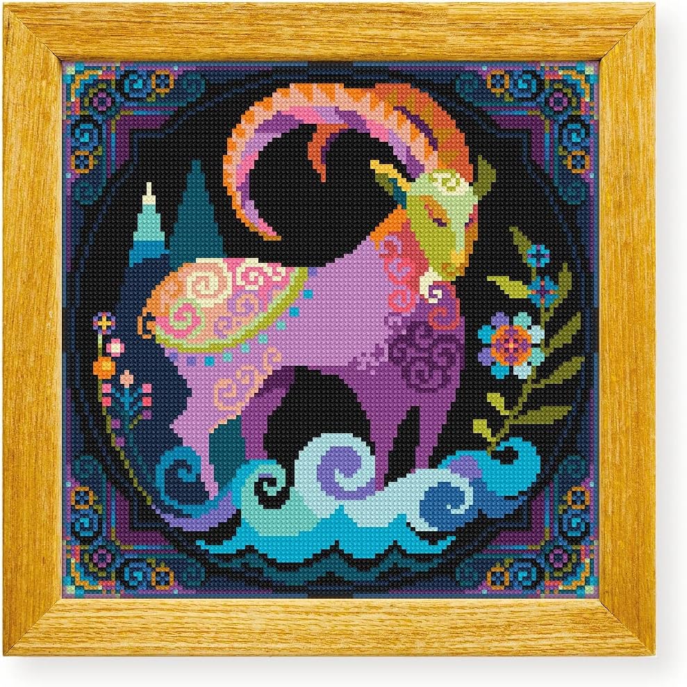 Awesome Pattern Studio Capricorn DS126, Diamond Painting Kit, Diamond Art Kits for Adults, Full Drill 5D Diamond Dots Kits. All Items Included.
