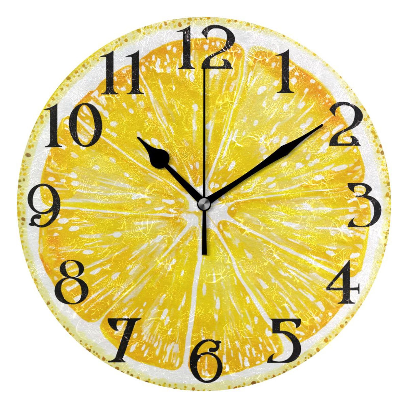 Amazon.com: ALAZA Lemon Wall Clock for Kitchen - 9.5 in Yellow Non