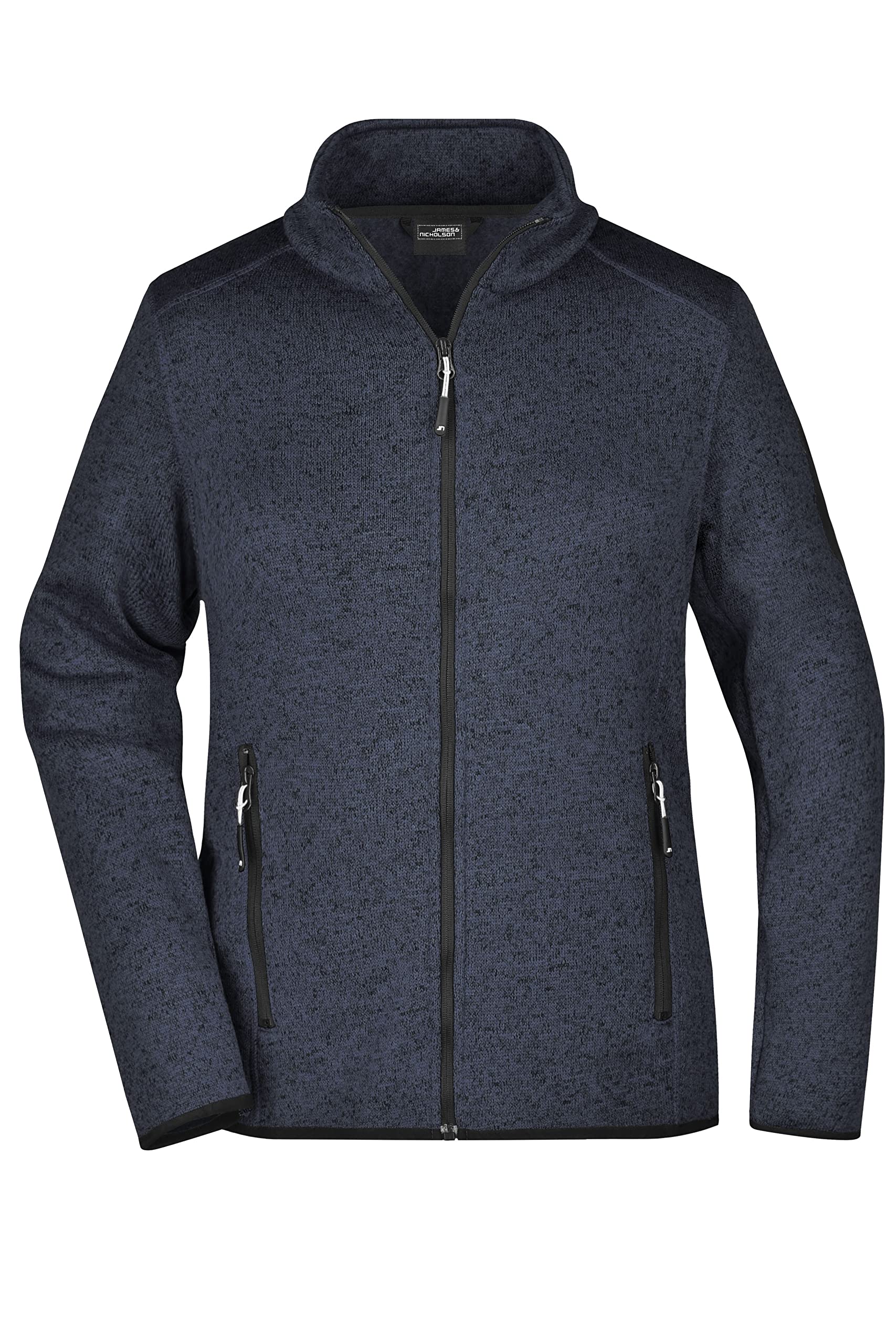 James & Nicholson Damen Fleece Strickjacke - Taillierte Jacke aus Strickfleece mit Stehkragen