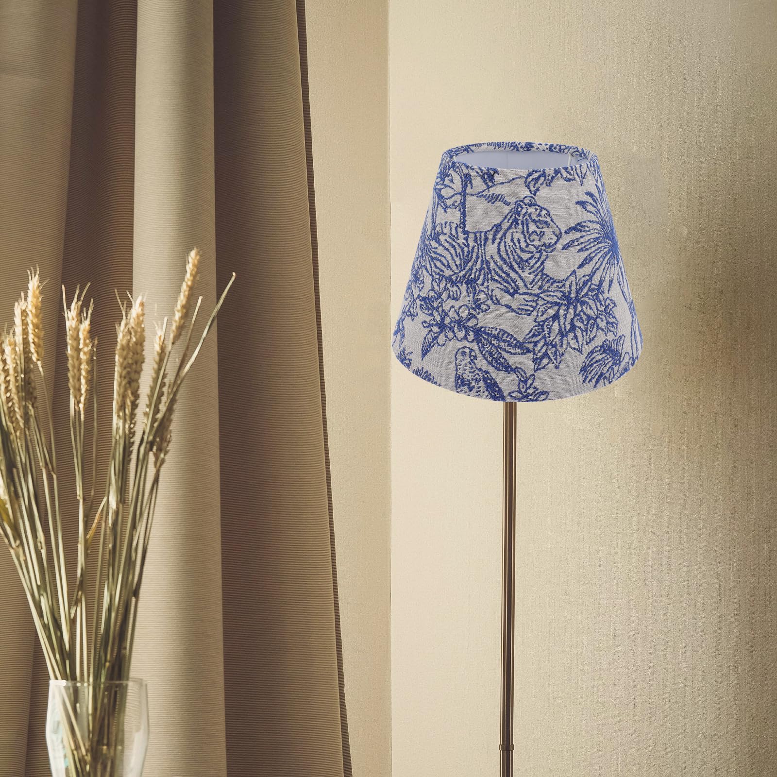 Hierro Pantalla E27/e14 de Tela Soporte de Azul Lámpara