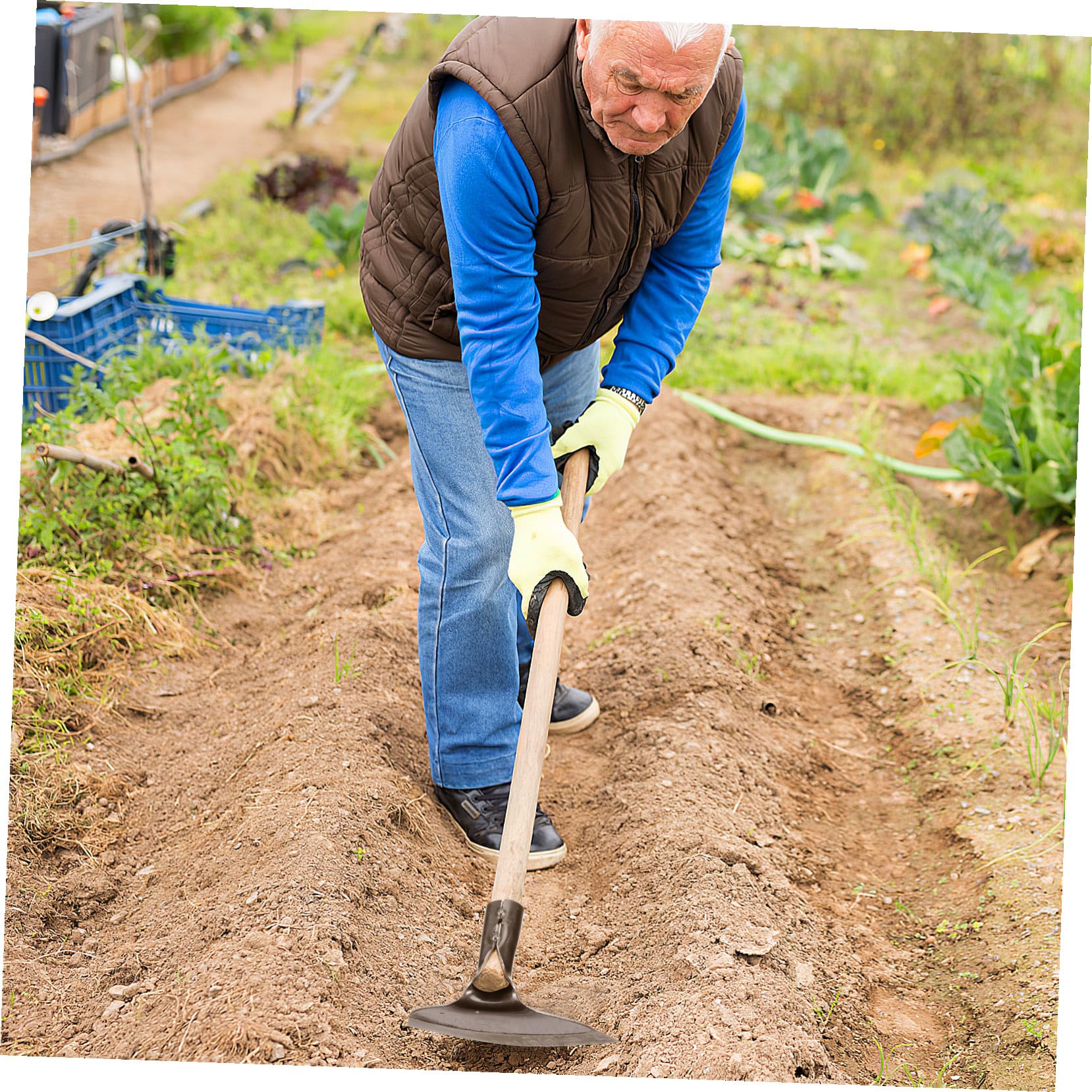 GALPADA Herramientas De Deshierbe Para Jardinería Azada Mango Herramienta Manual De Jardín Para Desmalezar Para Deshierbe Agrícola y Mantenimiento De Jardines