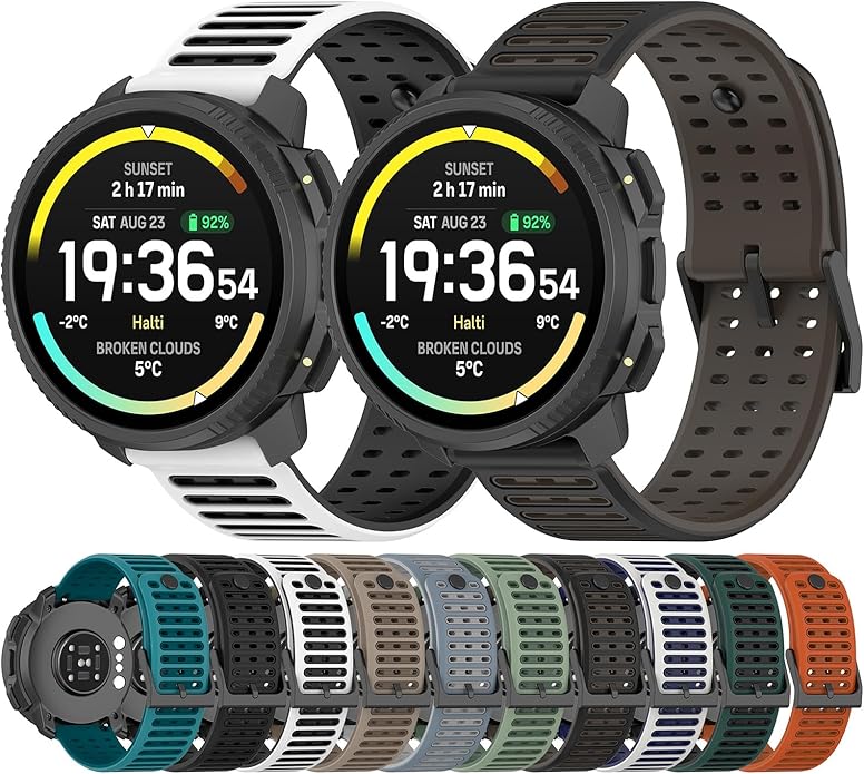 Correa de silicona de 22 mm para Suunto Vertical 2/Race 2/Run/Race S/Race/9 Peak pro/5 Peak miniatura 7