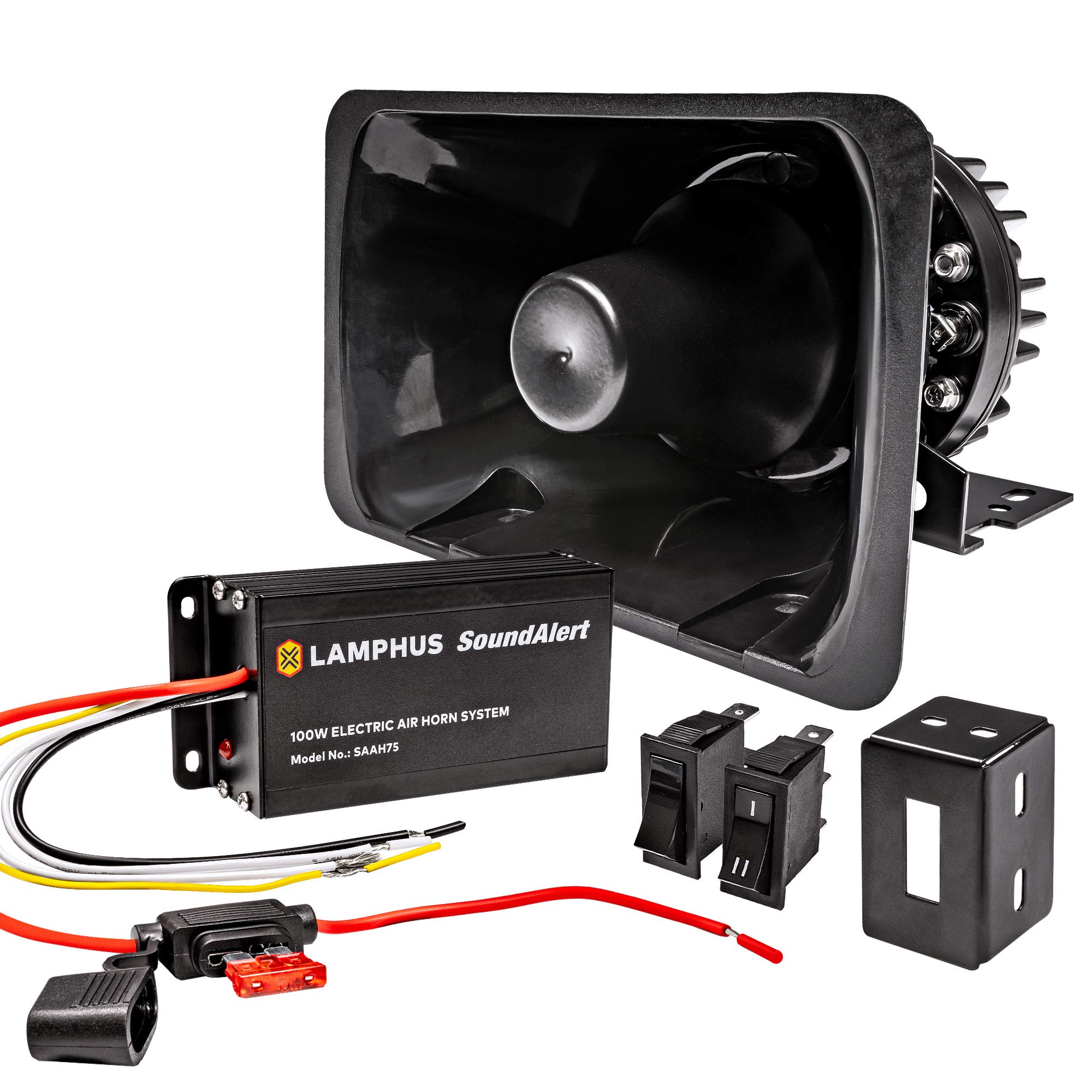Buy LAMPHUS SoundAlert 12V 100W Electric Air Horn Kit [Bull Horn