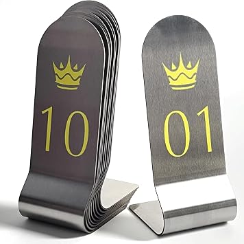 6 In Vertical Stackable Stainless Steel Place Cards 10pcs