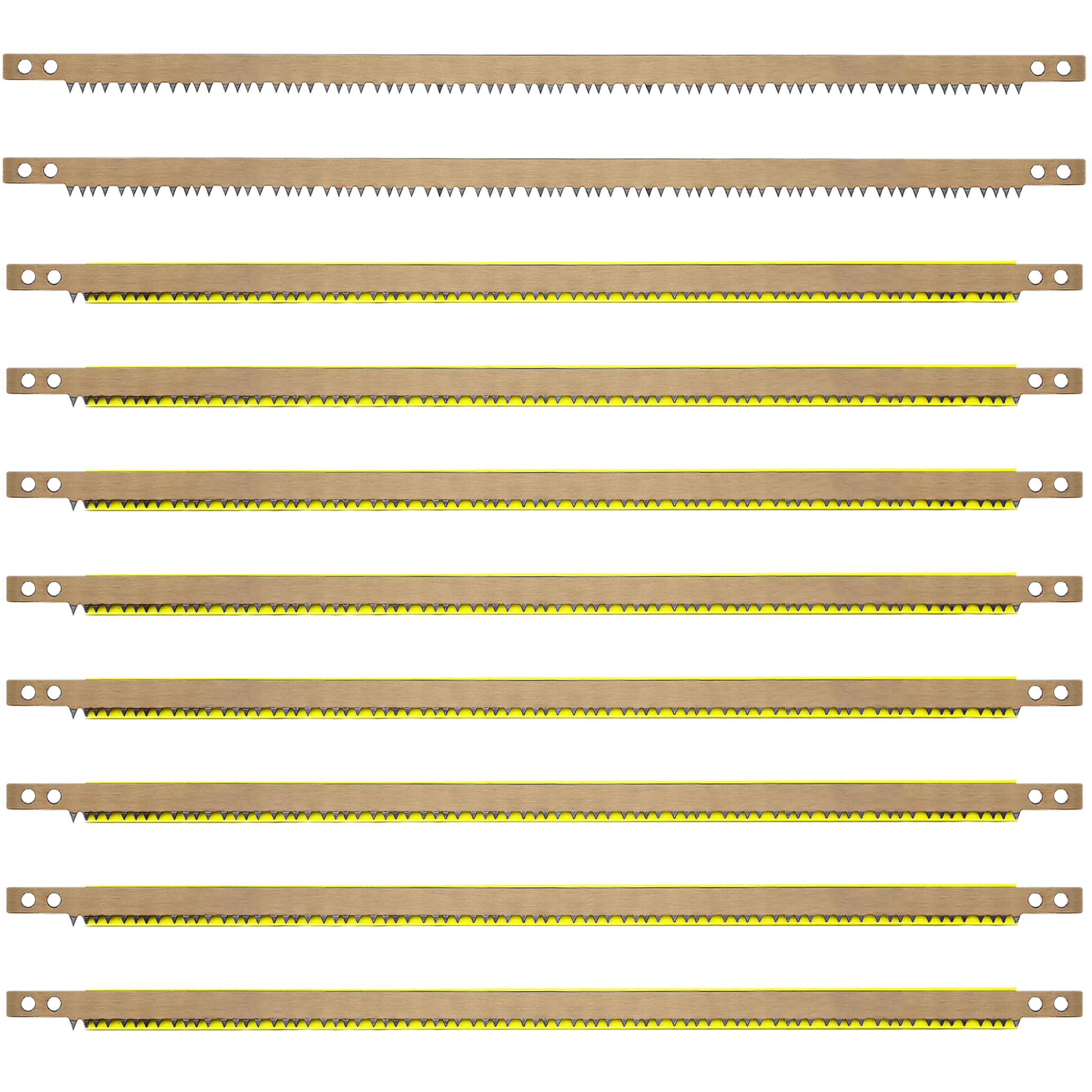 Lot de 10 lames de scie à archet de rechange de 53,3 cm, compatible avec n'importe quelle scie à archet de 53,3 cm pour la coupe d'arbres, alliage d'acier super dur