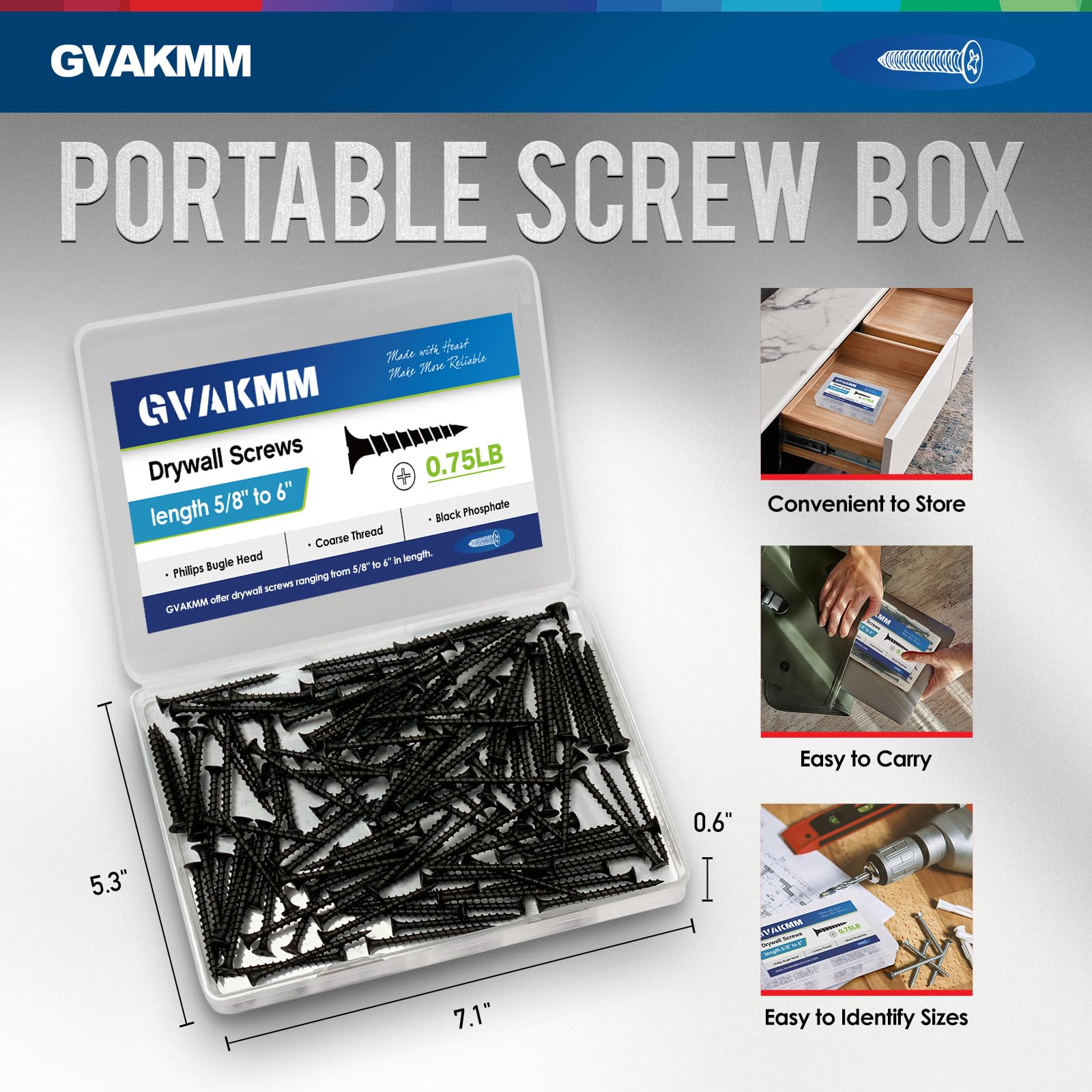 Drywall Screws - 305 Pack #7 x 3/4" -5