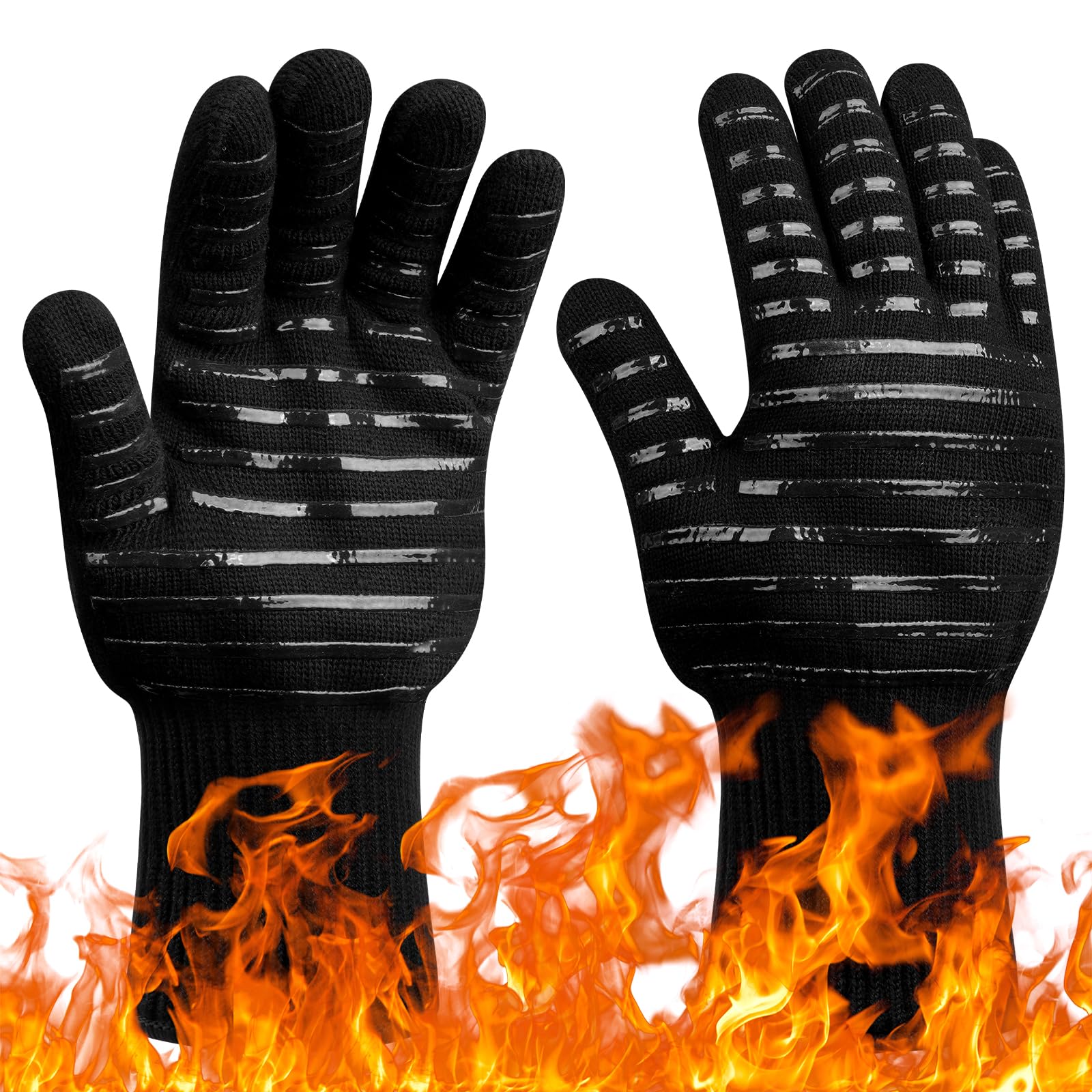 flintronic Grill Gloves Heat Resistant Fire Resistant Oven Gloves Hand Protection Grill Gloves