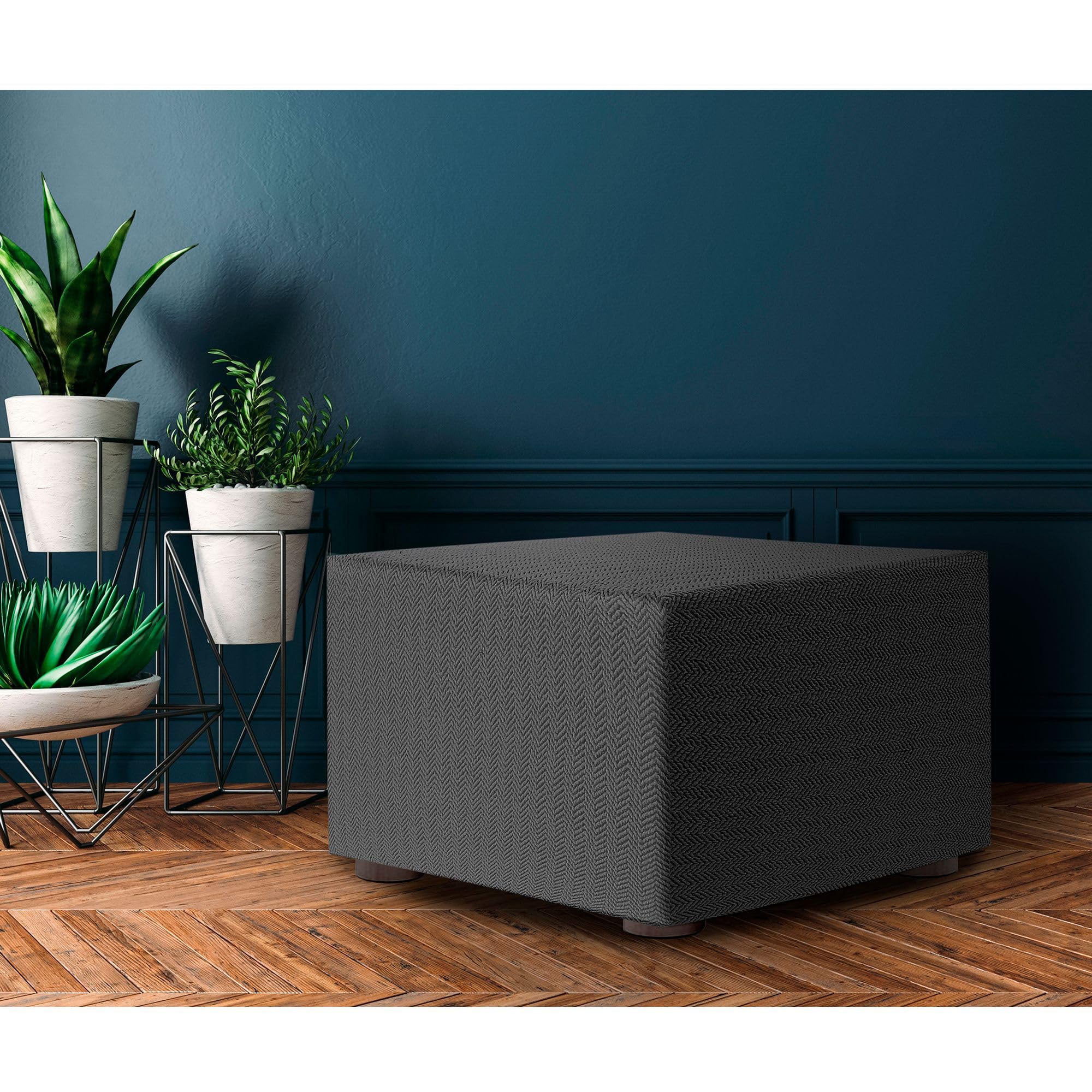 ECOMMERC3 | Funda para Puf 40x40 Super Elástica Bielástica - Funda Puf Color Crudo Protector Transpirable Antidesgaste, Fácil de Colocar y Quitar Máxima Adaptabilidad y Protección Diaria