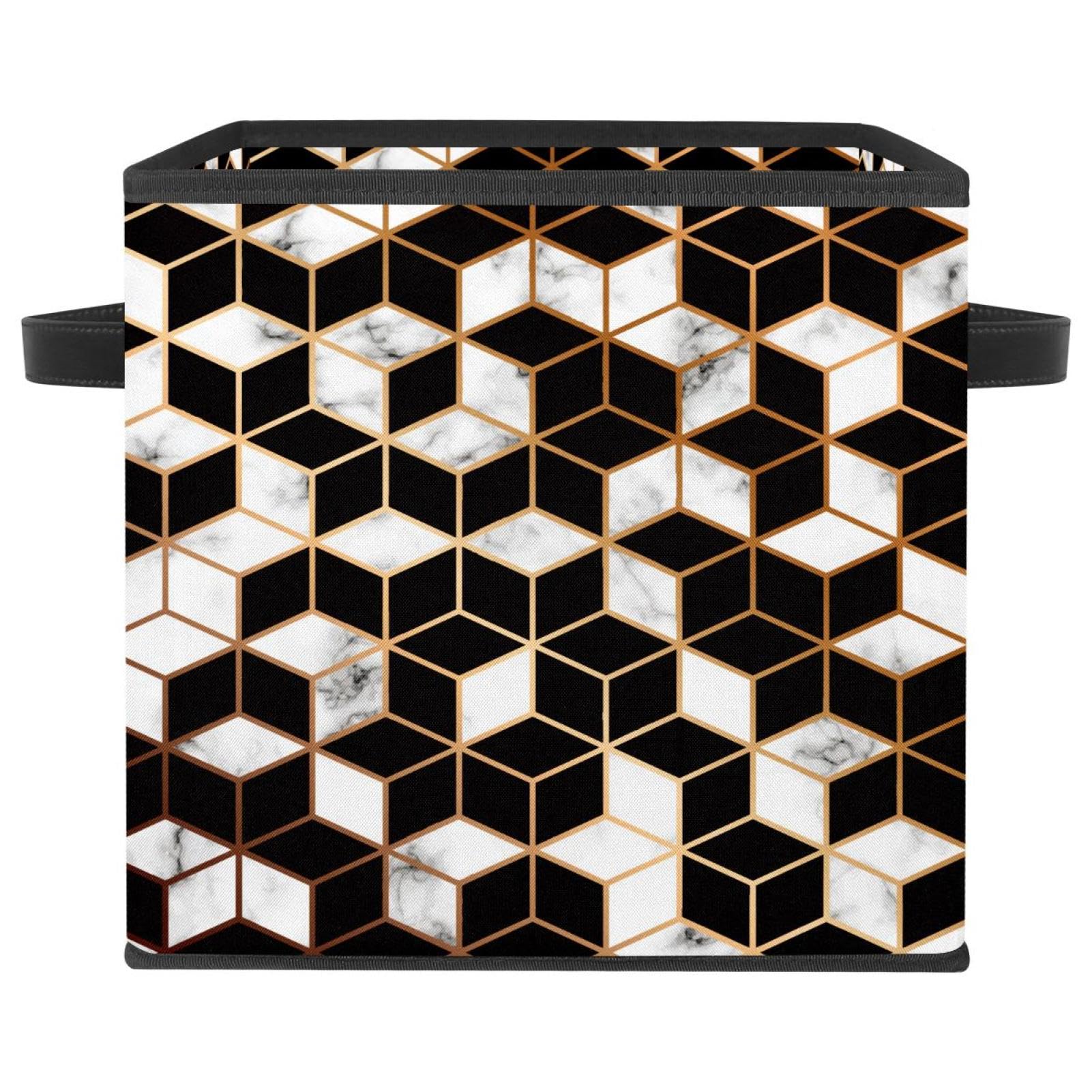 Bac de rangement tissu noir motif géométrique boîte pliable pour armoire chambre