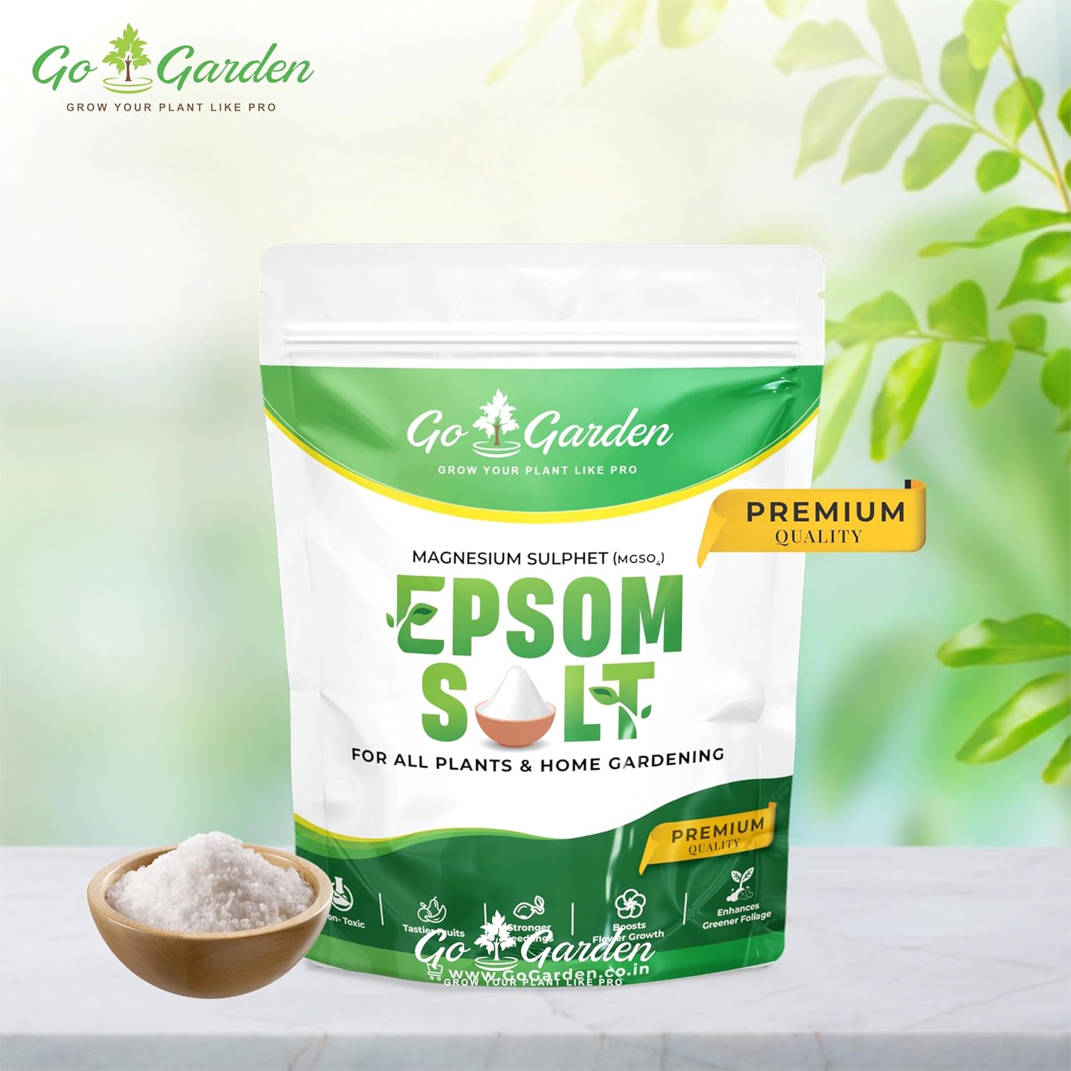 Go Garden Epsom Salt Magnesium Sulphate for Plant Growth - 400 GMS, Powder