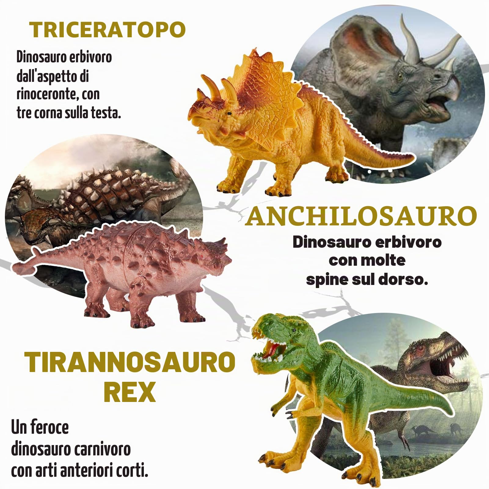 TOEY PLAY 12 Pezzi Dinosauro Giocattolo Gigante, Figure Dinosauri Set con Alberi, T-Rex, Triceratop, Giochi Dinosauri 3 4 5 6 Anni, Regalo per Bambini Ragazzi Ragazze