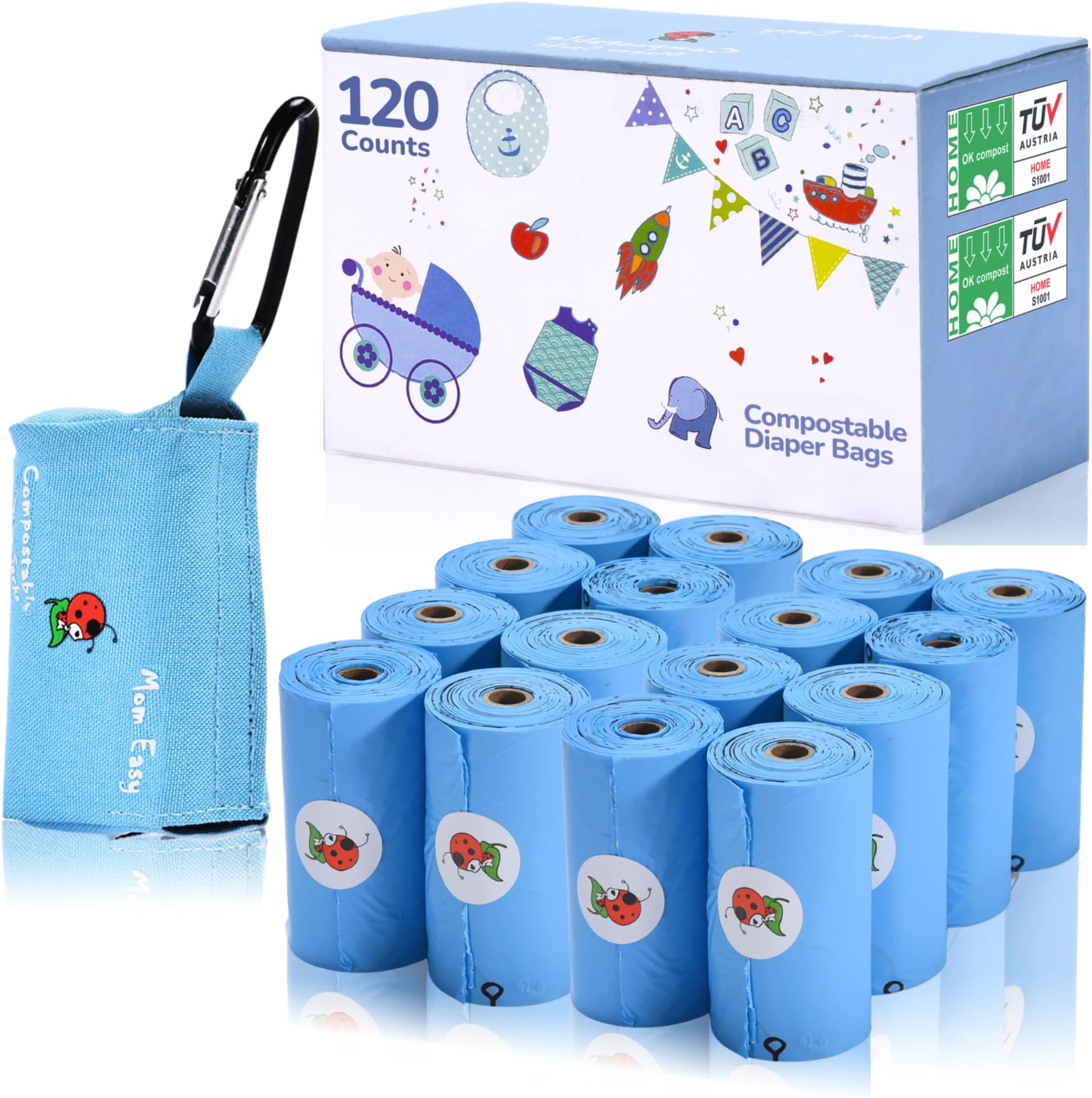 Windelbeutel Mit Krawattengriff - 90 Stück Einweg Windelsäcke Für Baby & Haustiere
