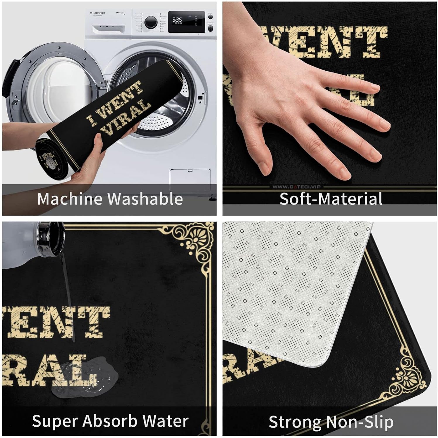 Funny Home Decor I Went Viral Doormat Funny Stuff Doormat Funny(65X90CM) image 4