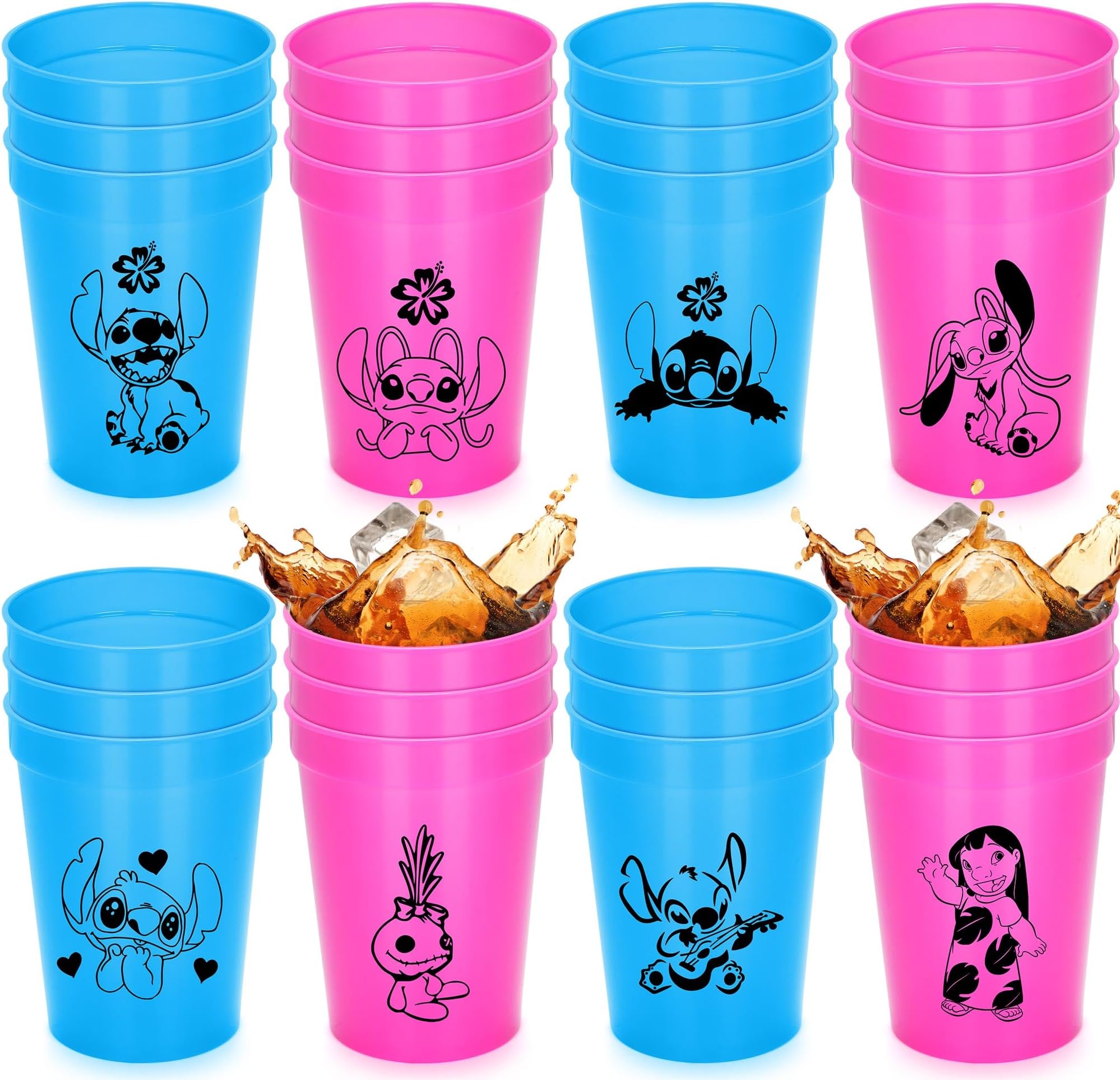Amazon.com: Hbavfihnbg Stitch Party Cups, 12 OZ, Reusable Plastic, BPA
