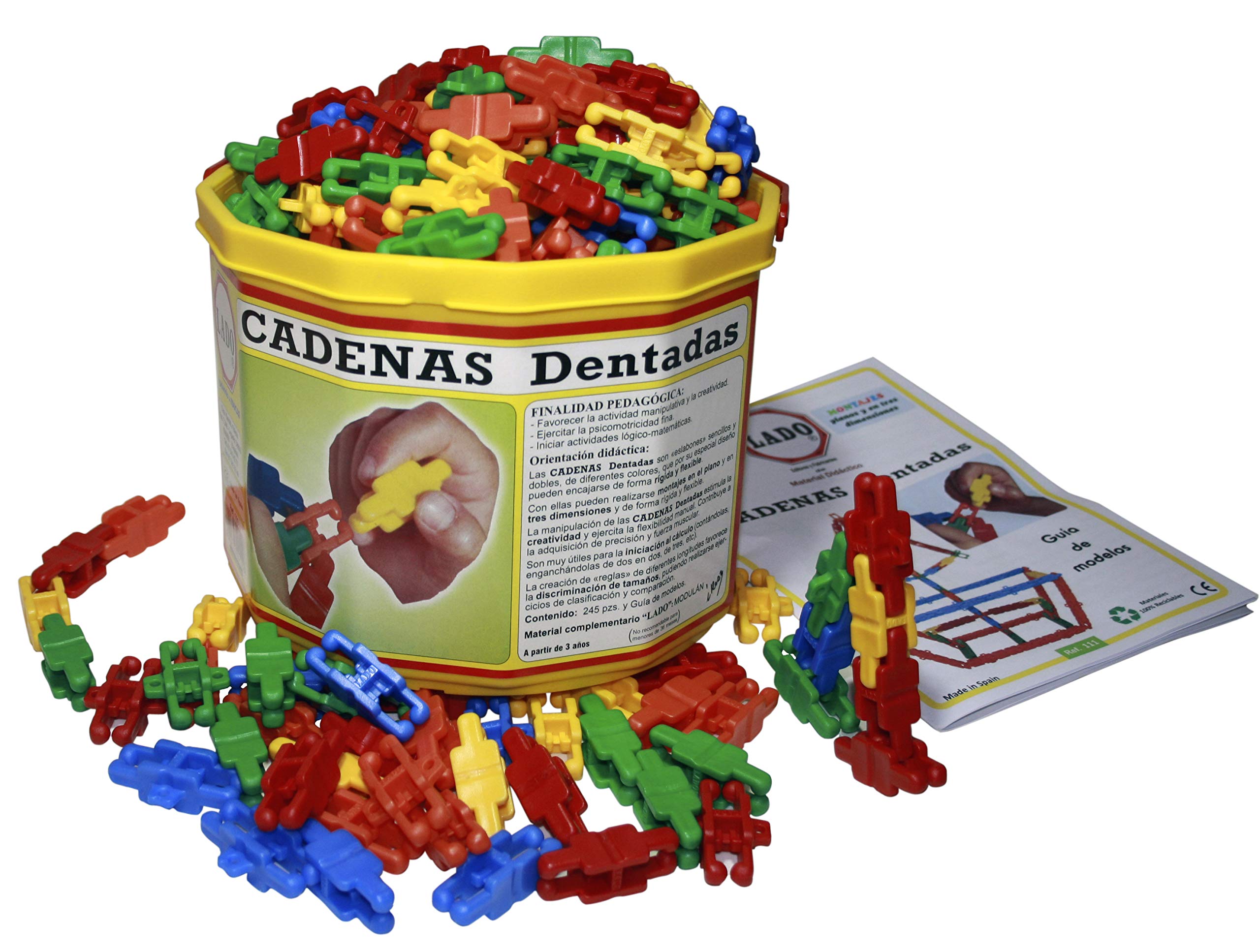 LADO Cadenas DENTADAS Juego Educativo para desarrollar la Fuerza en los Dedos. 245 pzs