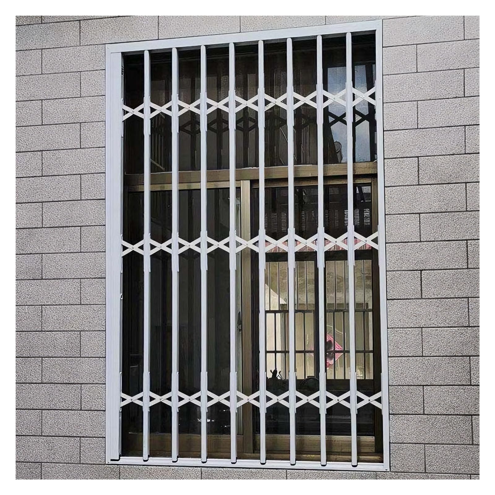 AMUFJJ Foldable Window Security Bars Interior Burglar, Lockable Window Guards Fence for Dormitories/Sheds/Basement, Customizable Home Safety Grilles(35x51in (90x130cm))