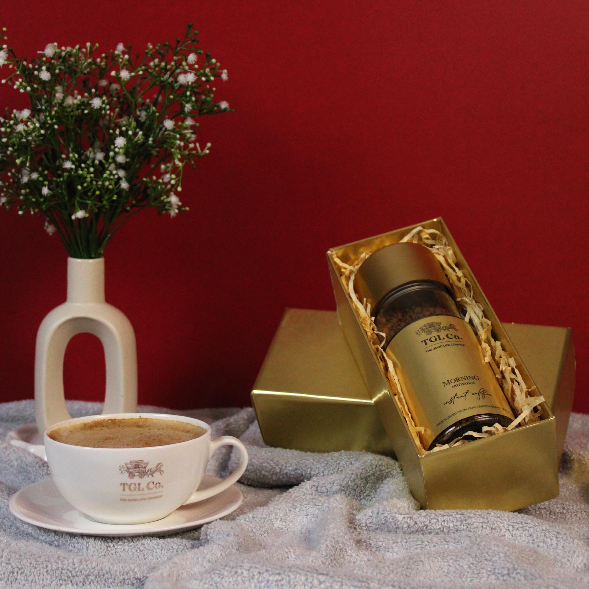 TGL Co. Luxe Gold Instant Coffee Gift Set (100g) | Antioxidant-Rich | Boosts Energy & Focus | No Artificial Flavors or Preservatives | Smooth & Aromatic Premium Blend