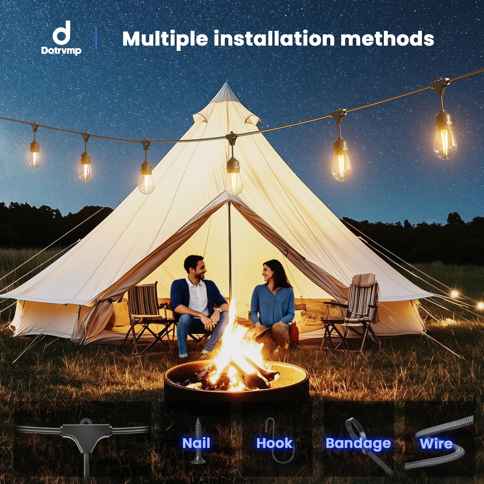 LED Lichterkette Außen Innen 30m, 96FT mit E27 2W S14 Glühbirnen IP65 Wasserdicht Verbindbare Lichterketten für Garten, Balkon, Terrasse, Hochzeit, Party, Weihnachtsbaum 2700K Warmweiß