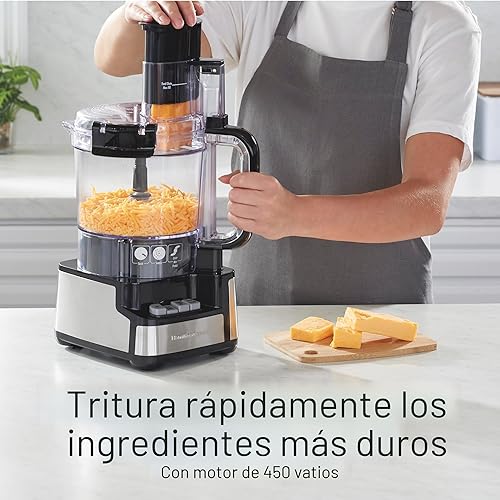 Miniatura 6 de Hamilton Beach Stack & Snap - Procesador de alimentos y picador de verduras, sin BPA, con cuchillas de acero inoxidable, tazón para 12 tazas, motor