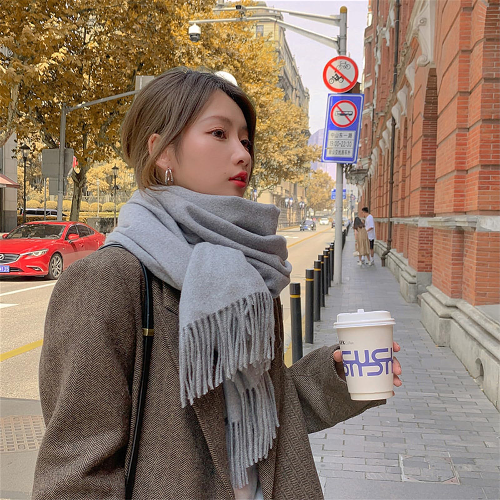 Foulard Donna Sciarpa Autunnale E Invernale Da Uomo, Spessa, Versatile, Alla Moda, Calda,