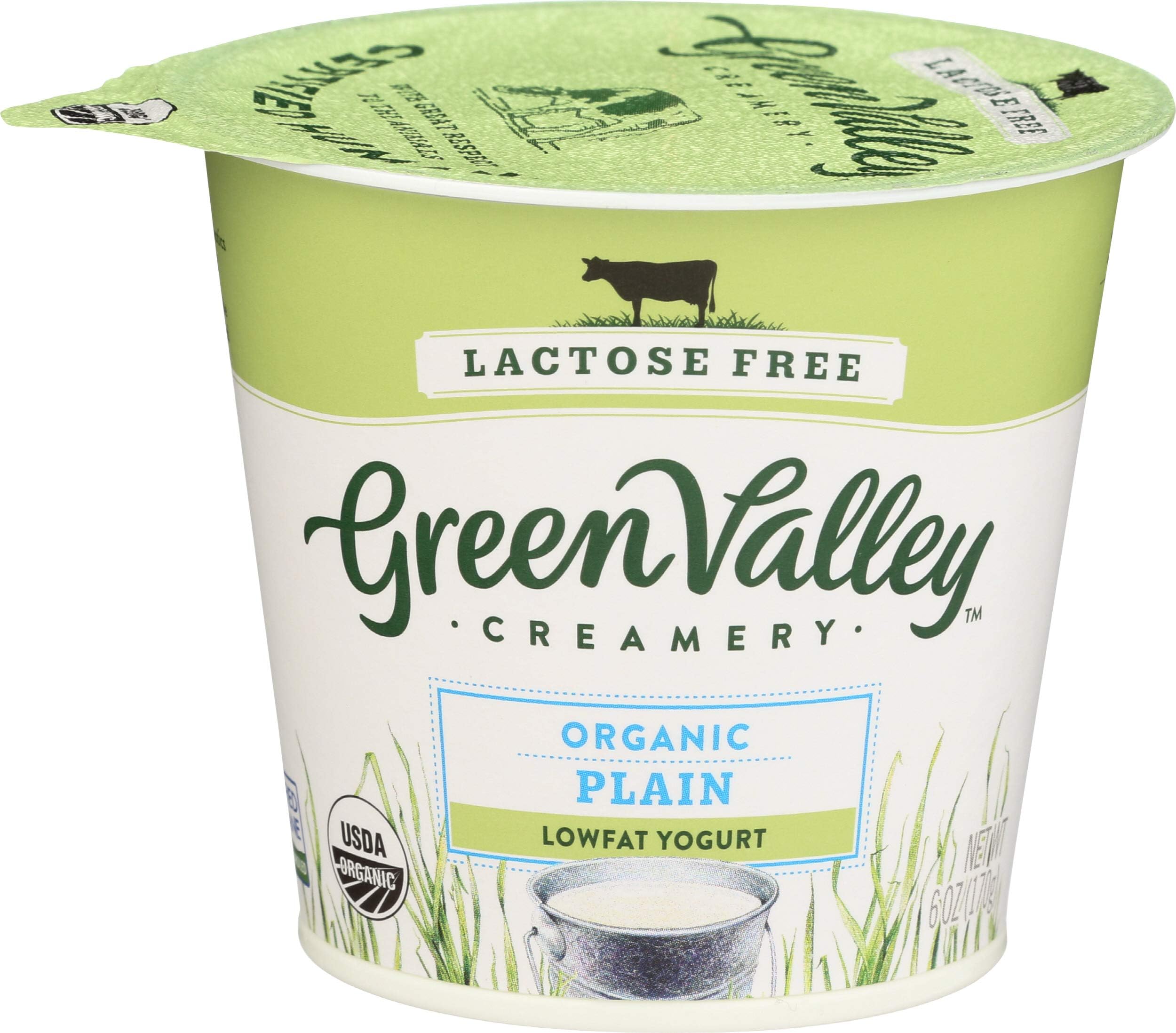 Green Valley Creamery, Yogurt Lactose Free Plain Lowfat Organic, 6 Ounce