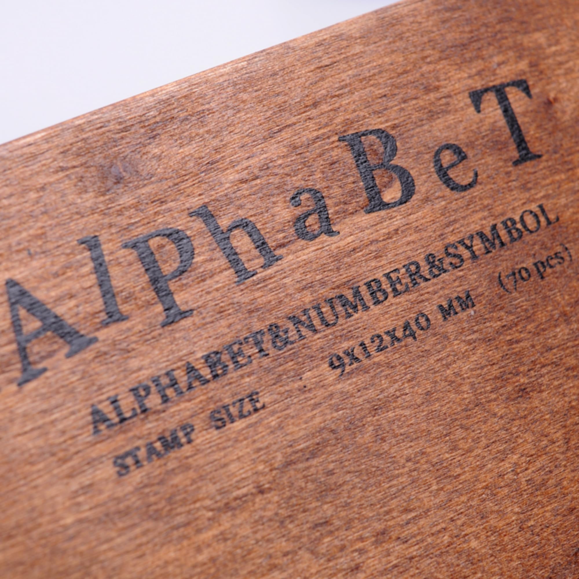 Vintage Wooden Stamps - Alphabet & Numbers -6