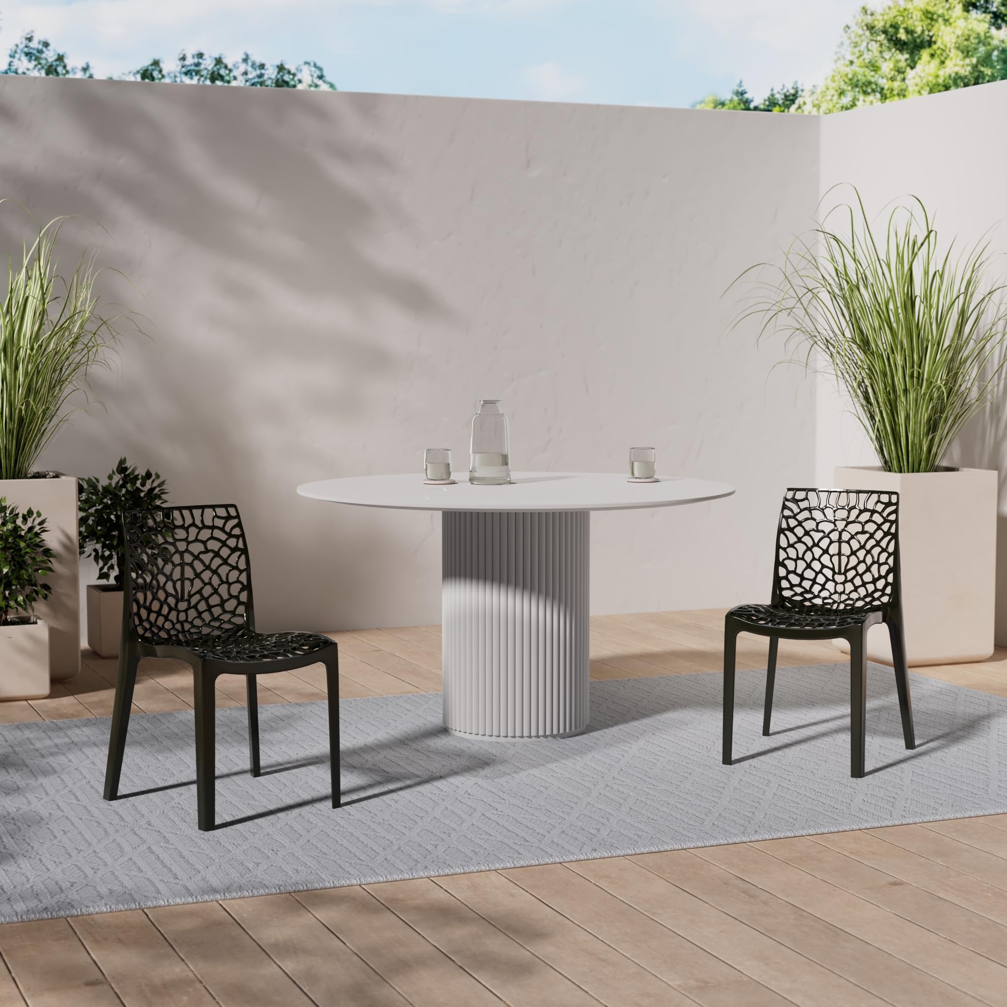 UP ON Nr.4 Chaises Mod. Gruvyer Higlopp Anthracite Brillant