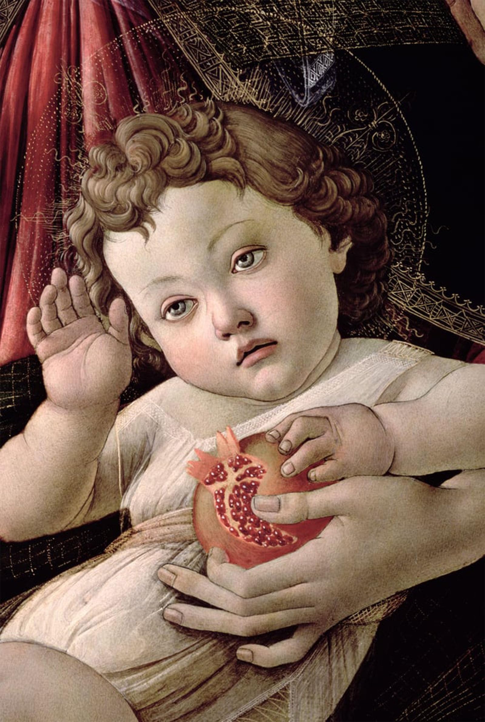 SERENDIPITP Vintage Picture Print on Canvas Wall Art Poster Detail of the christ child from the lady of the pomegranate tempera on see by Sandro Botticelli Artwork Print Poster for Wall Decor 60x90cm