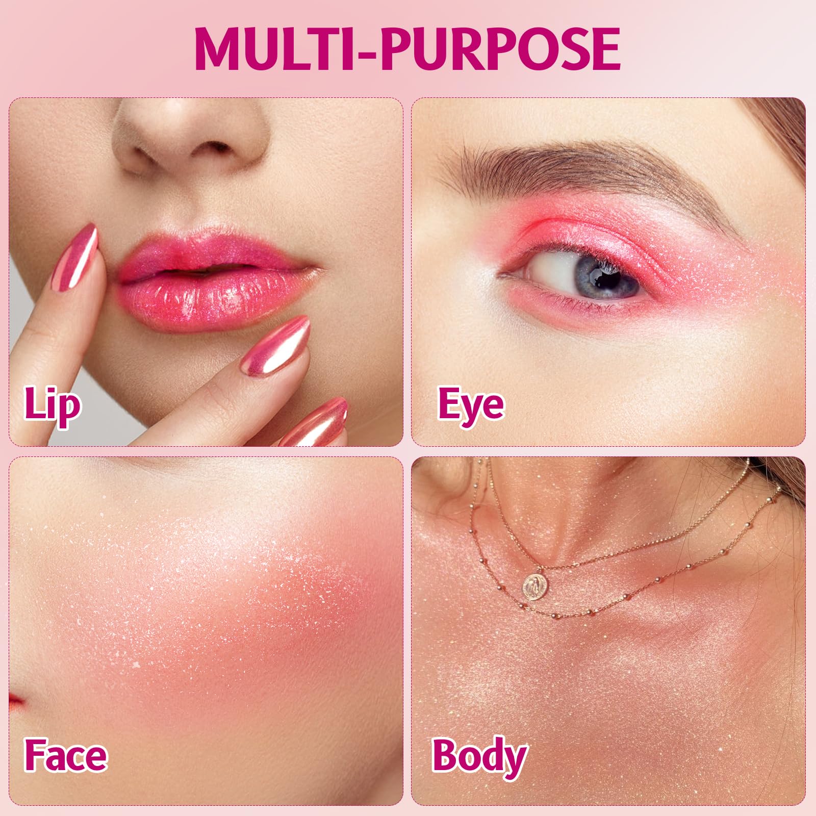 4 Colors Cooling Water Jelly Blush/Tint,Glittler Multi-Use Cheek& Eye Shadow & Cheek Tint, Blush&Highlight&Eye shadow3 In 1 Creates A Moist Watercolor Effect-1,000+ Swipes Per Stick Cruelty Free