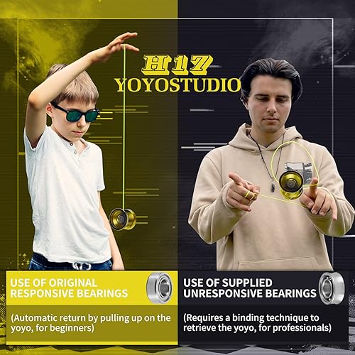 Miniatura 6 de YOYOSTUDIO H17 Responsive Yoyo Professional, Yoyo de doble propósito para niñosprincipiantes, trucos de yoyo para adultos con kit de rodamientos de
