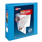 Avery® Heavy-Duty View 3 Ring Binder, 3" Rings, 1 Light Blue Binder – view 1