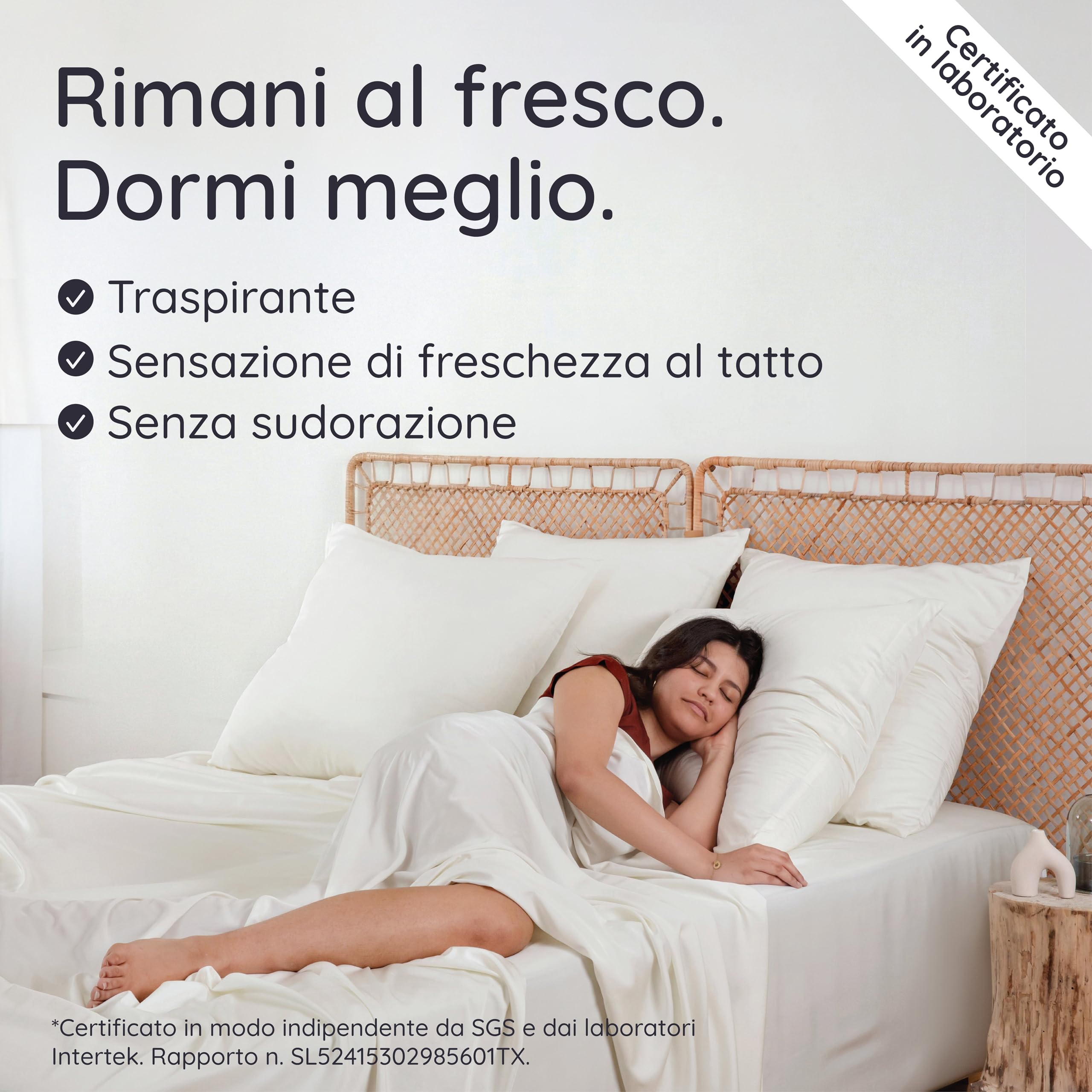 Bambaw Lenzuolo angoli matrimoniale bambu, 180x200 cm, Altezza fino a 35 cm, Lenzuola rinfrescanti, Biancheria da letto in bambu, Lenzuola antiacaro matrimoniali, Lenzuolo 180x200 con angoli (Beige)