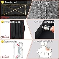 Vista 4 de SNIGJAT Funda para teclado de 61 teclas, funda suave para piano con algodón de 0.32 pulgadas, bolsa para teclado de 61 teclas con asa y correas