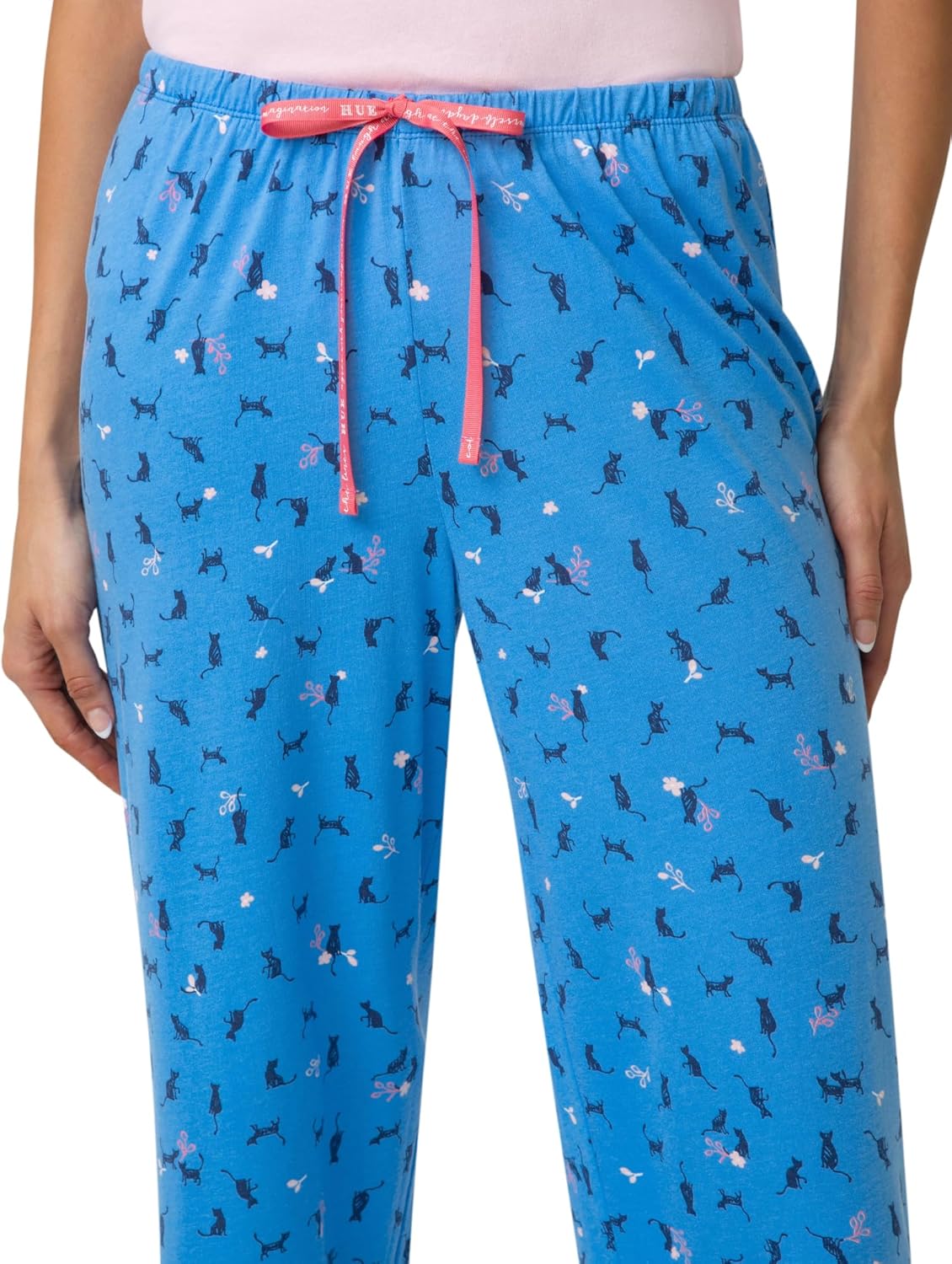 HUE Women's Spring Pajama Separates Soft Whimsical Print Pjs with Flowers, Animals, Garden Themed Pjs, Cocktails