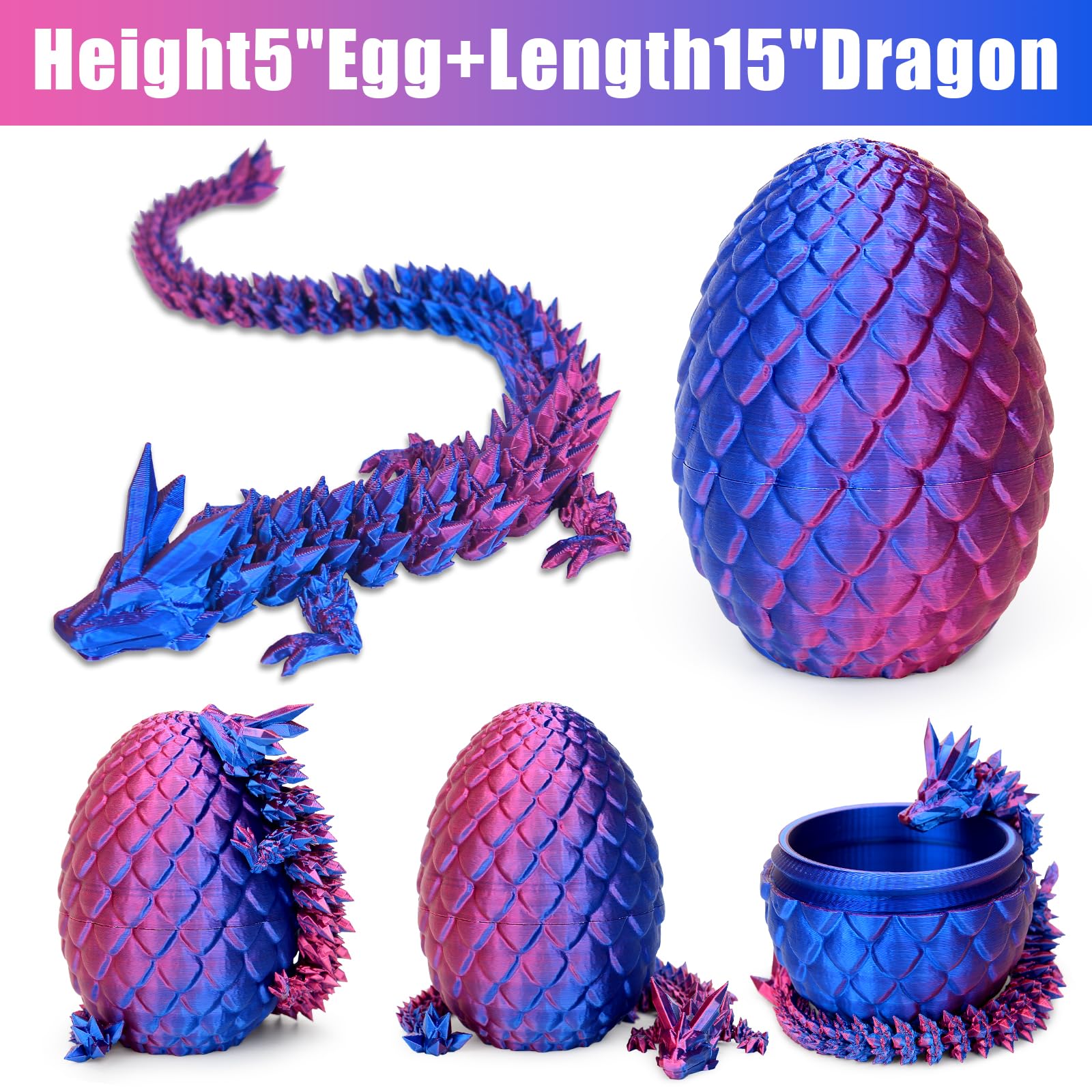 4 Stück 3D Drache Figuren – Beweglich, Bunt, Aus PLA Für Dekoration & Spiel